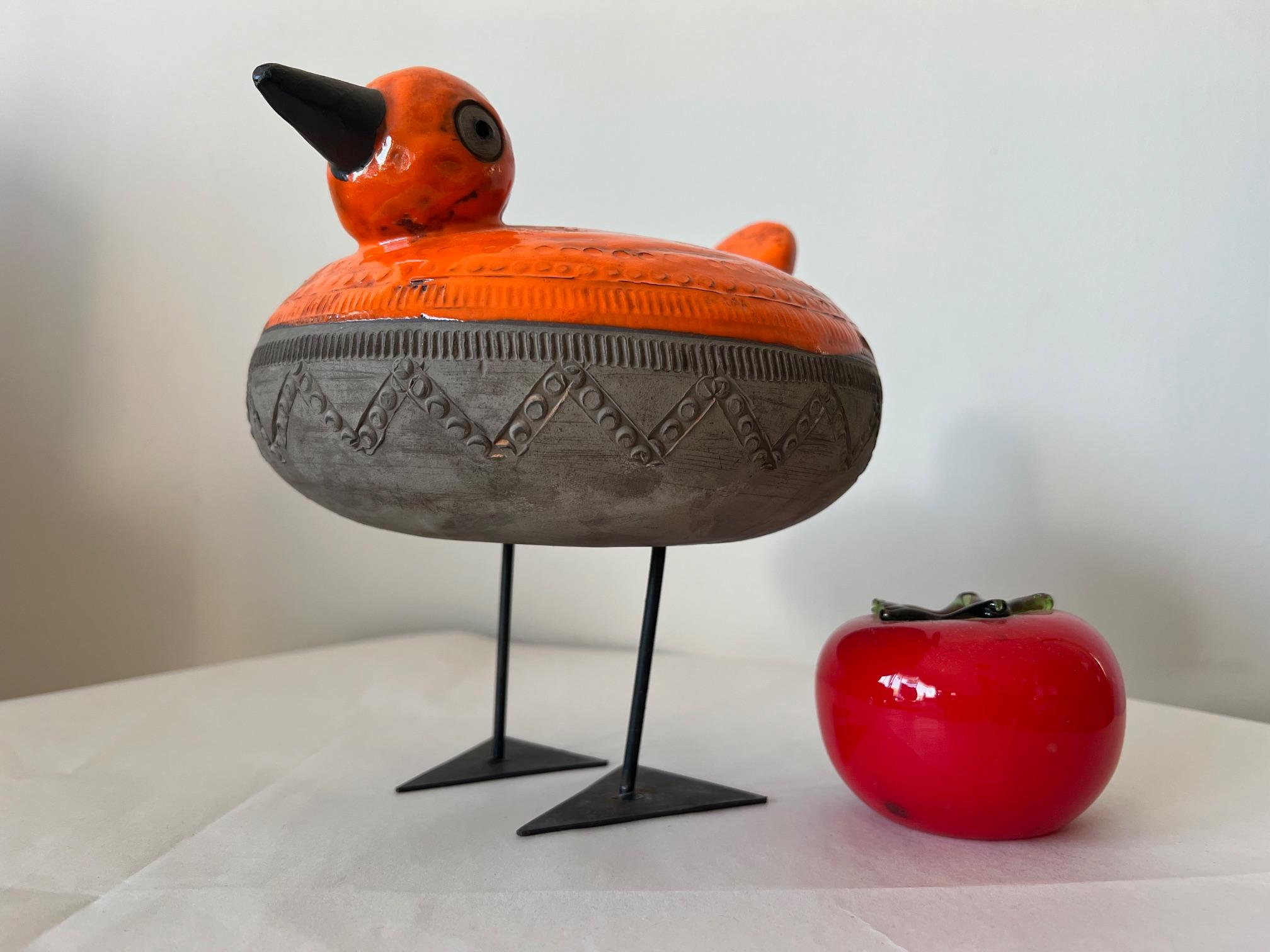 Aldo Londi Bitossi Orange Bird/Duck Italy 1960's For Sale 4