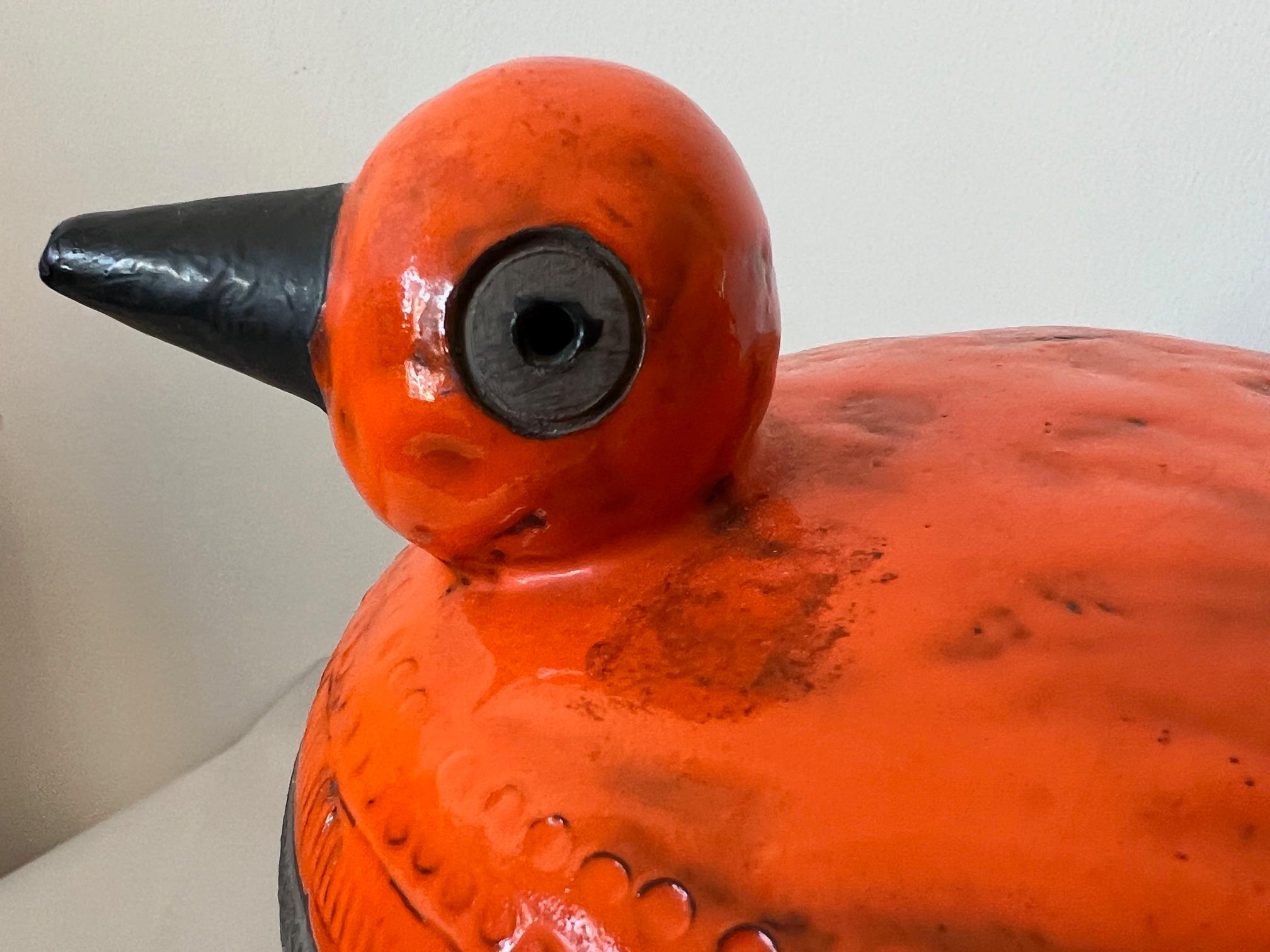 Italian Aldo Londi Bitossi Orange Bird/Duck Italy 1960's For Sale