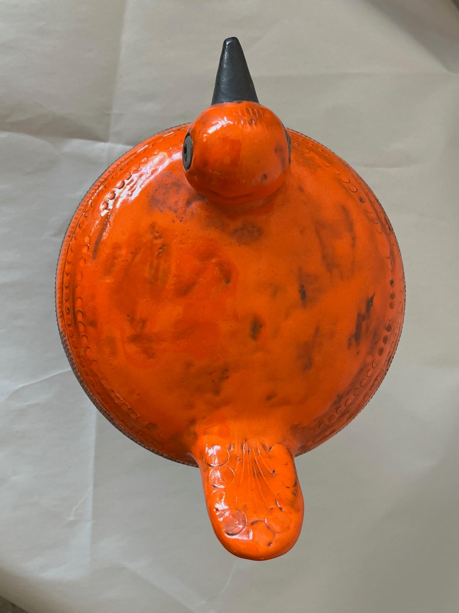 Ceramic Aldo Londi Bitossi Orange Bird/Duck Italy 1960's For Sale