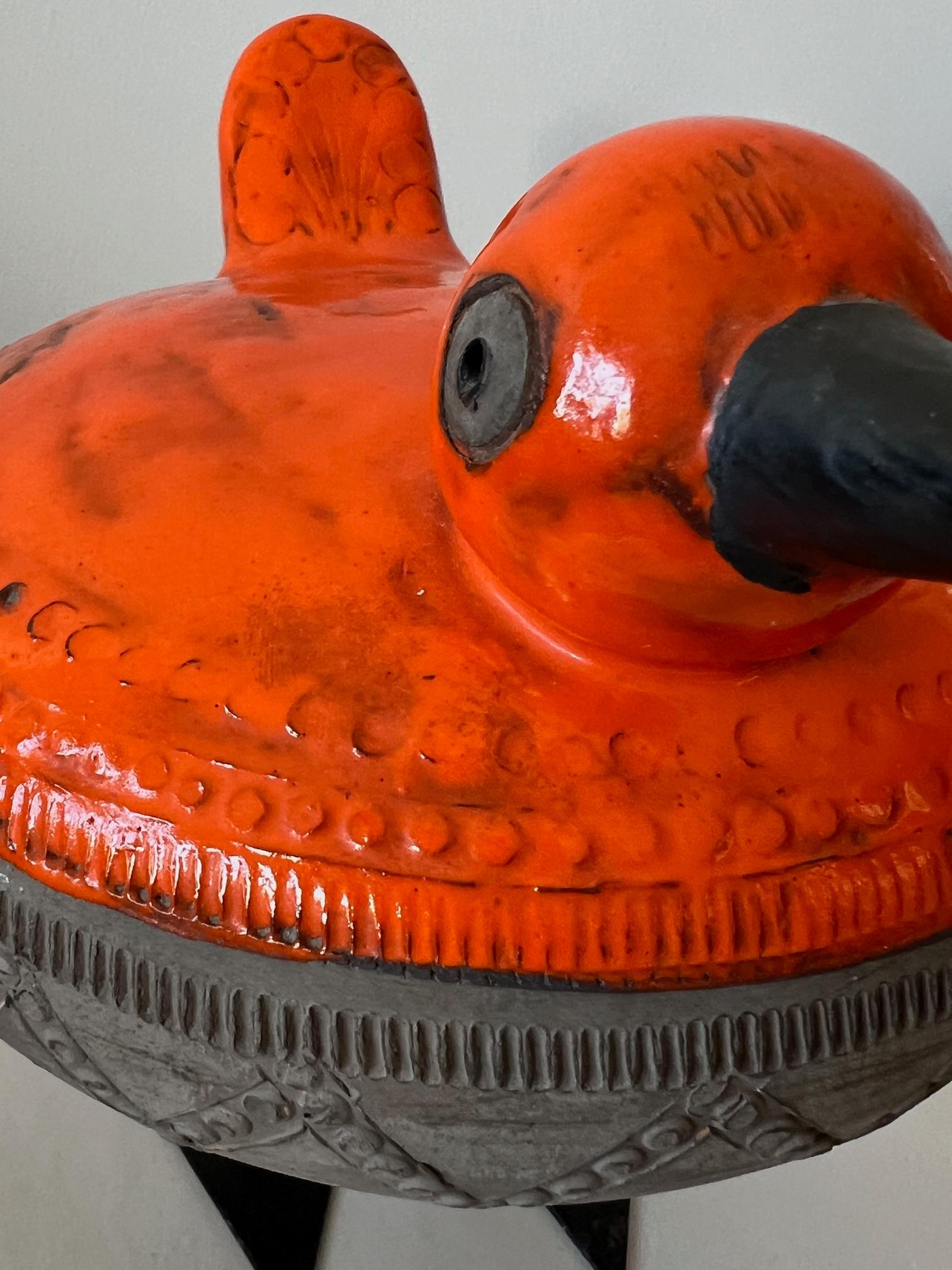 Aldo Londi Bitossi Orange Bird/Duck Italy 1960's For Sale 1