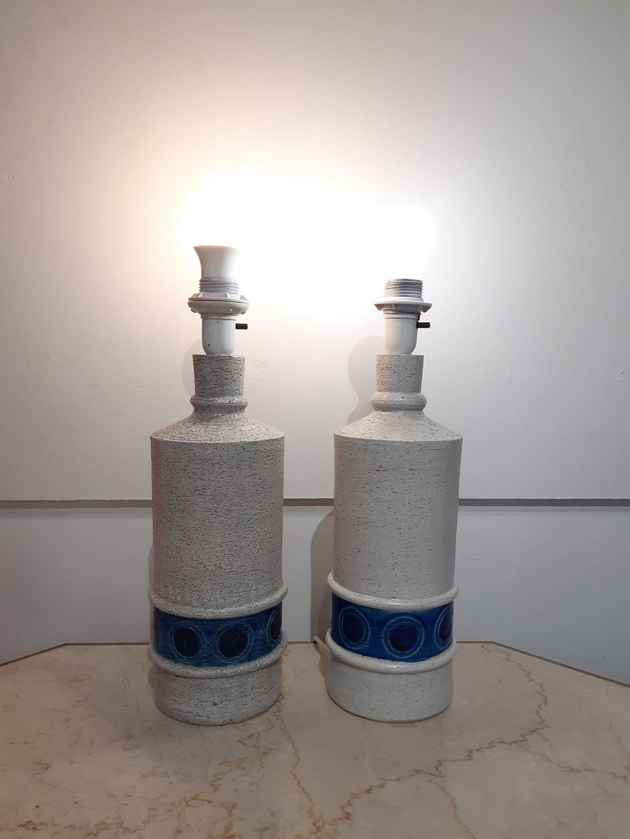 Aldo Londi Bitossi Pair of Italian Ceramic Midcentury Lamp 5