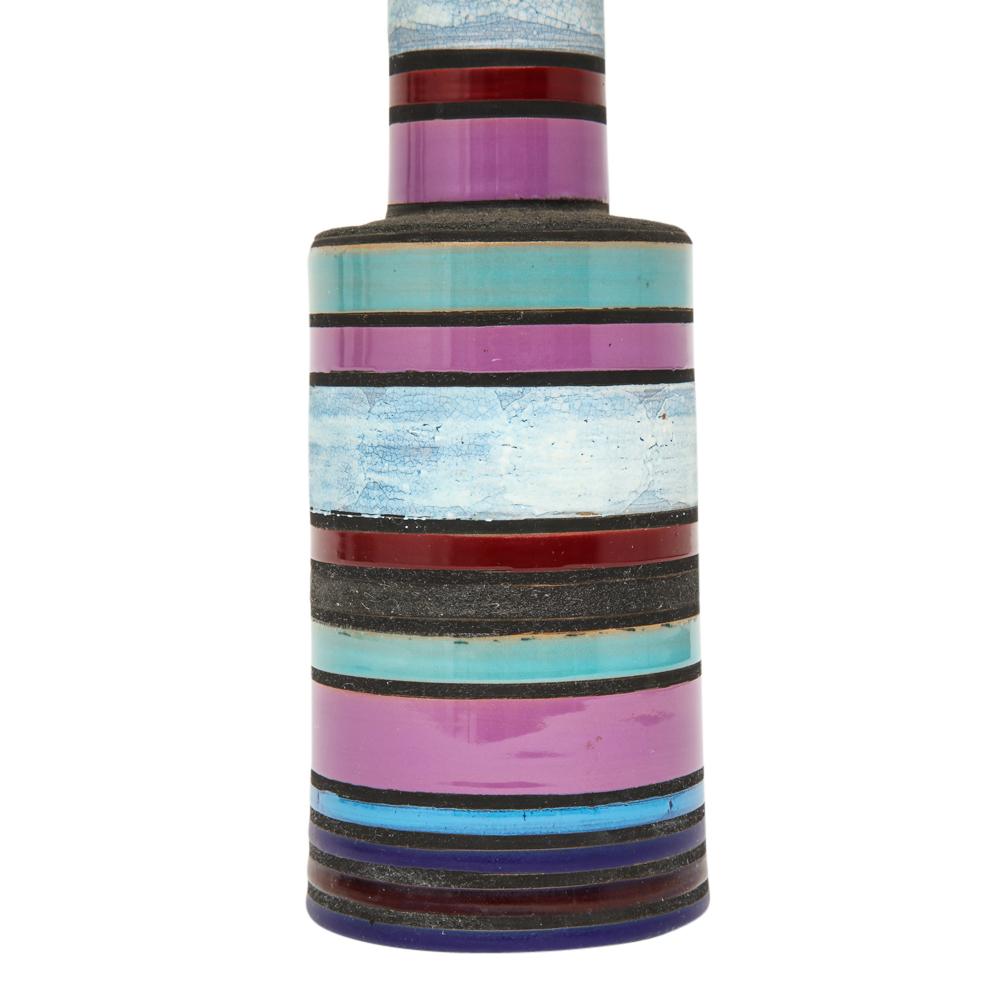 Aldo Londi Bitossi Raymor Ceramic Vase Stripes Pottery Signed, Italy, 1960s 2