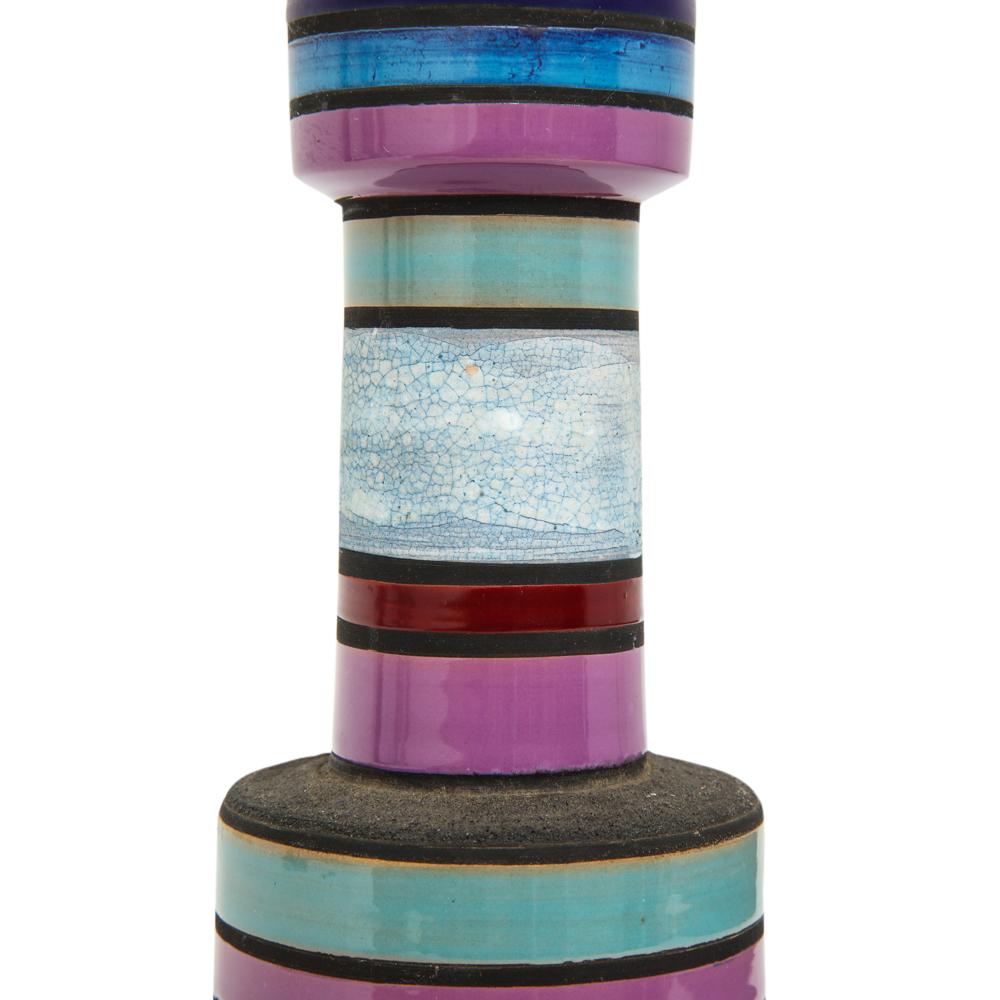Aldo Londi Bitossi Raymor Ceramic Vase Stripes Pottery Signed, Italy, 1960s In Good Condition In New York, NY
