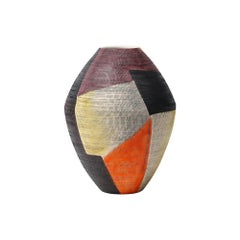 Aldo Londi Bitossi Raymor Vase, Ceramic, Abstract, Geometric, Signed