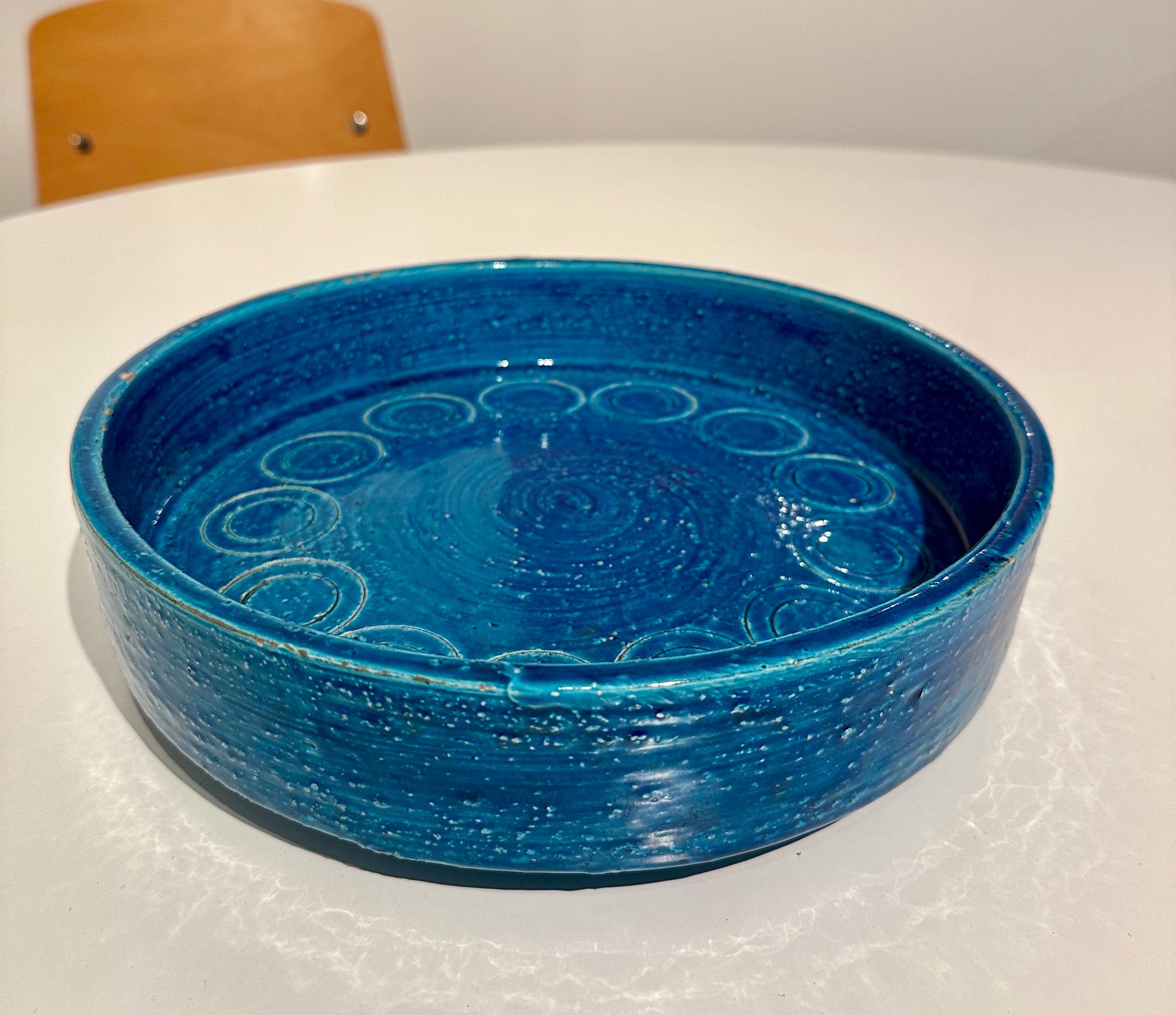italien Bol rond Rimini Blu en céramique Aldo Londi Bitossi en vente