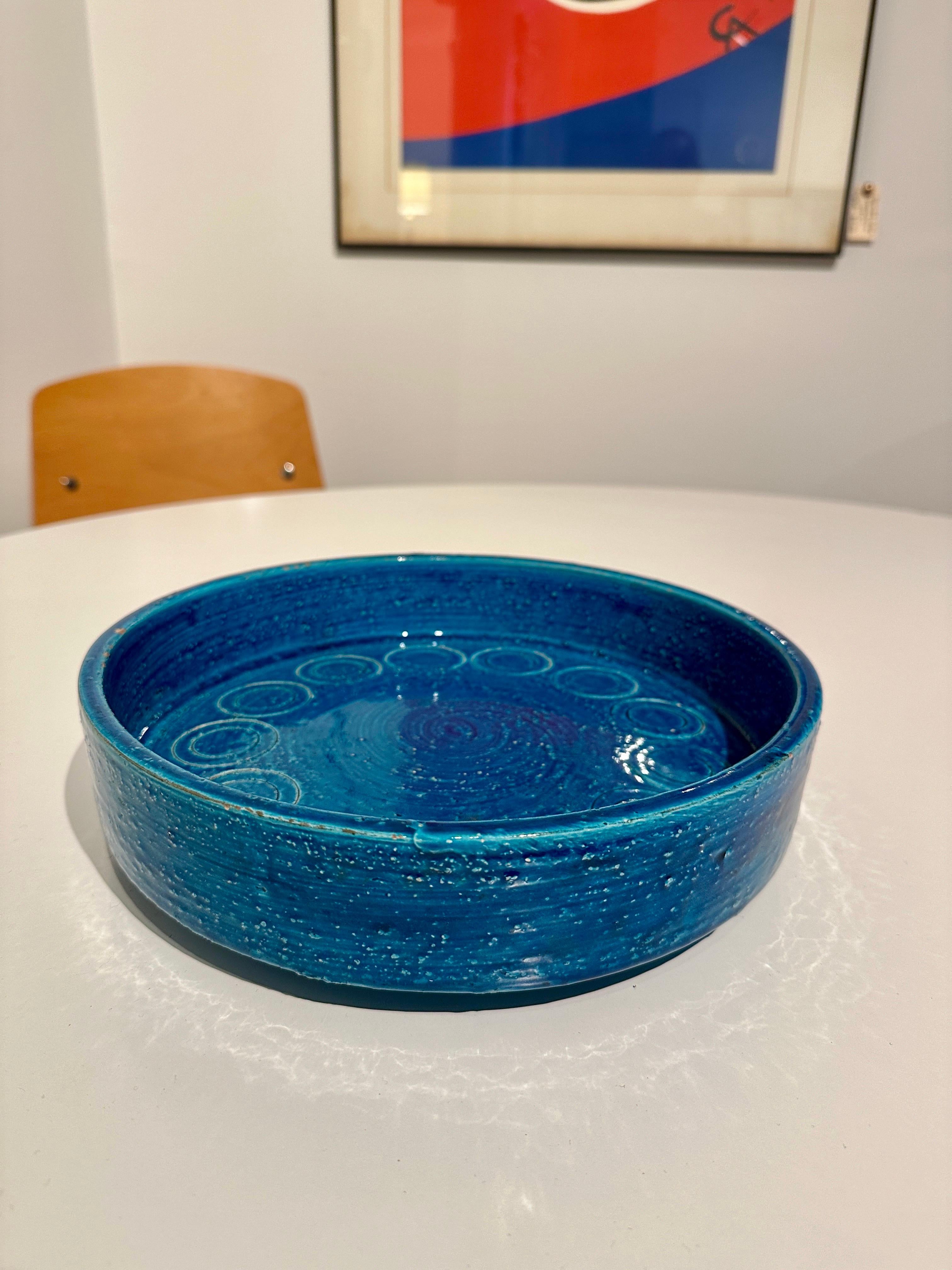 Bol rond Rimini Blu en céramique Aldo Londi Bitossi Bon état - En vente à North Miami, FL