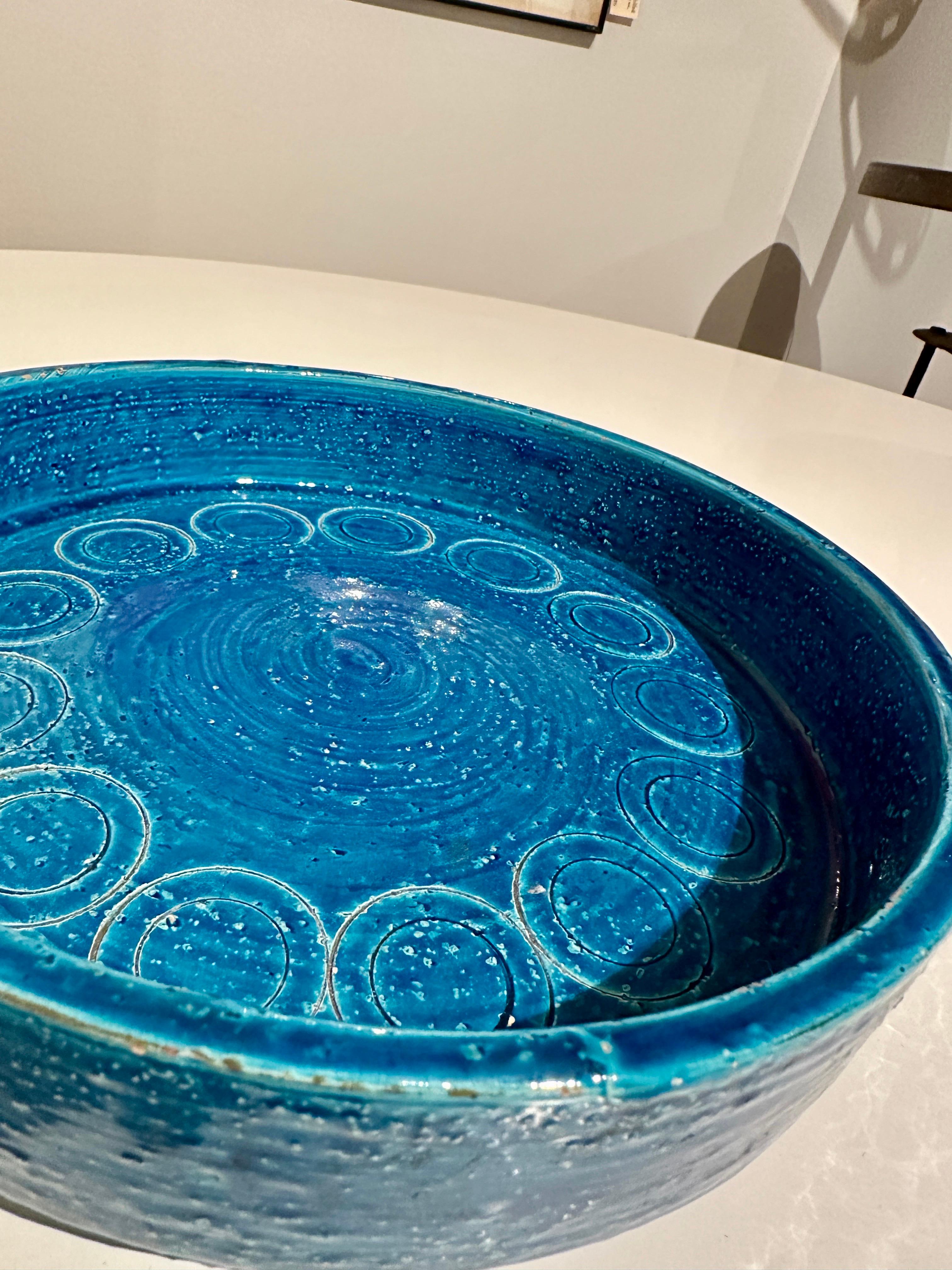 Bol rond Rimini Blu en céramique Aldo Londi Bitossi en vente 1