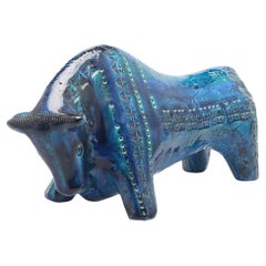 Aldo Londi Bitossi Rimini Blauer Stier Italien, 1970er Jahre