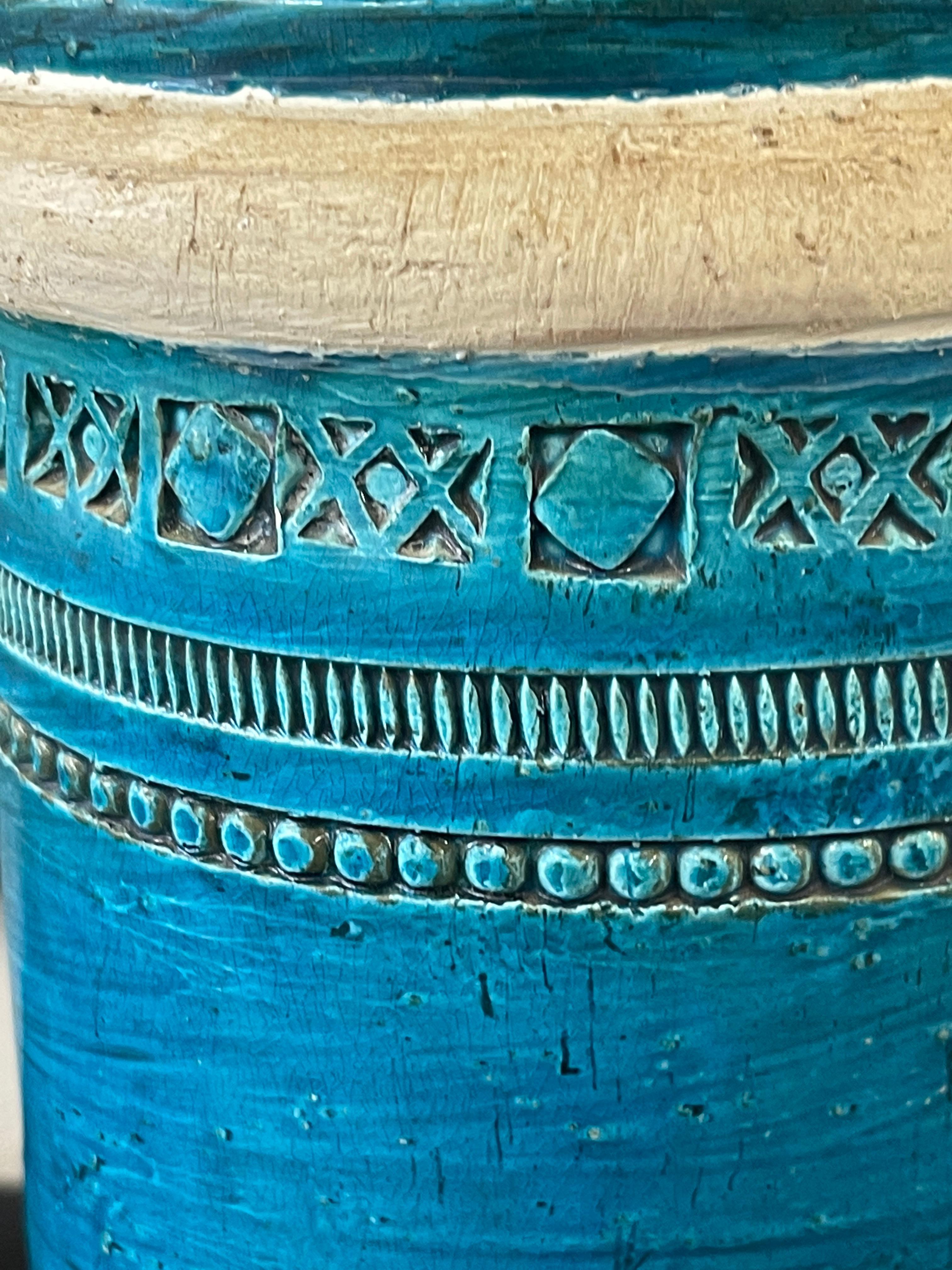 Blaue Schlosslampe von Aldo Londi Bitossi Rimini (Keramik) im Angebot