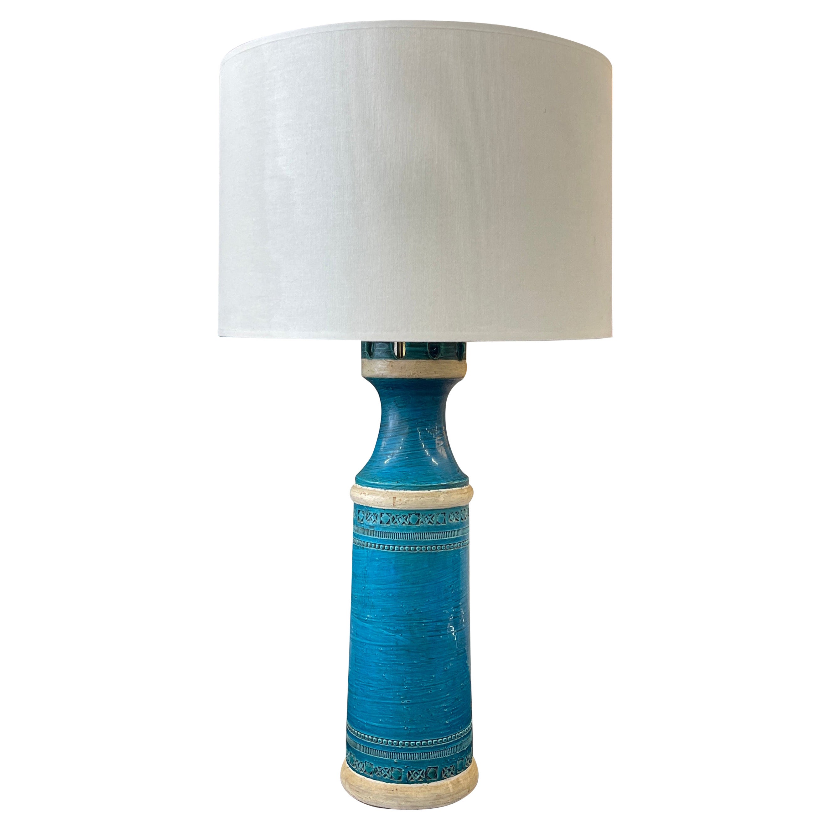 Blaue Schlosslampe von Aldo Londi Bitossi Rimini