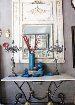 Aldo Londi Bitossi Rimini Blue Glazed Ceramic Square Ashtray, Italy, 1960s