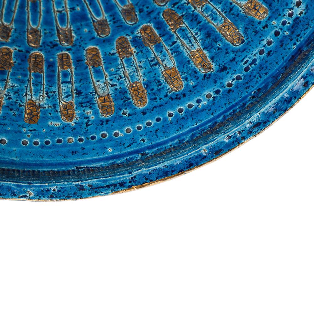 Cuenco con imperdible Aldo Londi Bitossi, cerámica, azul, dorado, firmado en venta 6