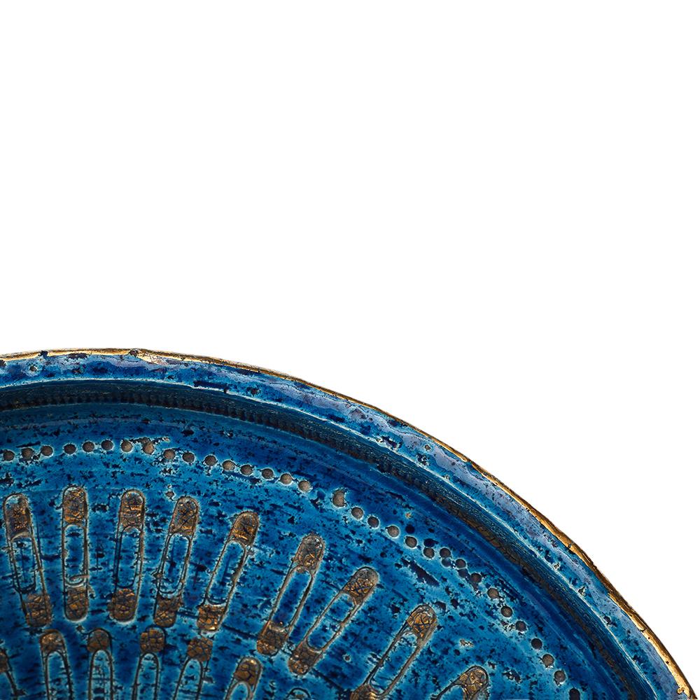 Cuenco con imperdible Aldo Londi Bitossi, cerámica, azul, dorado, firmado en venta 7