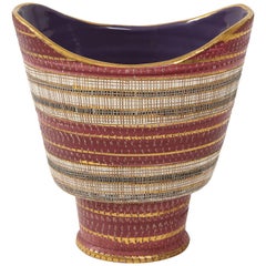 Aldo Londi, Bitossi Seta Purple Glaze Cache Pot