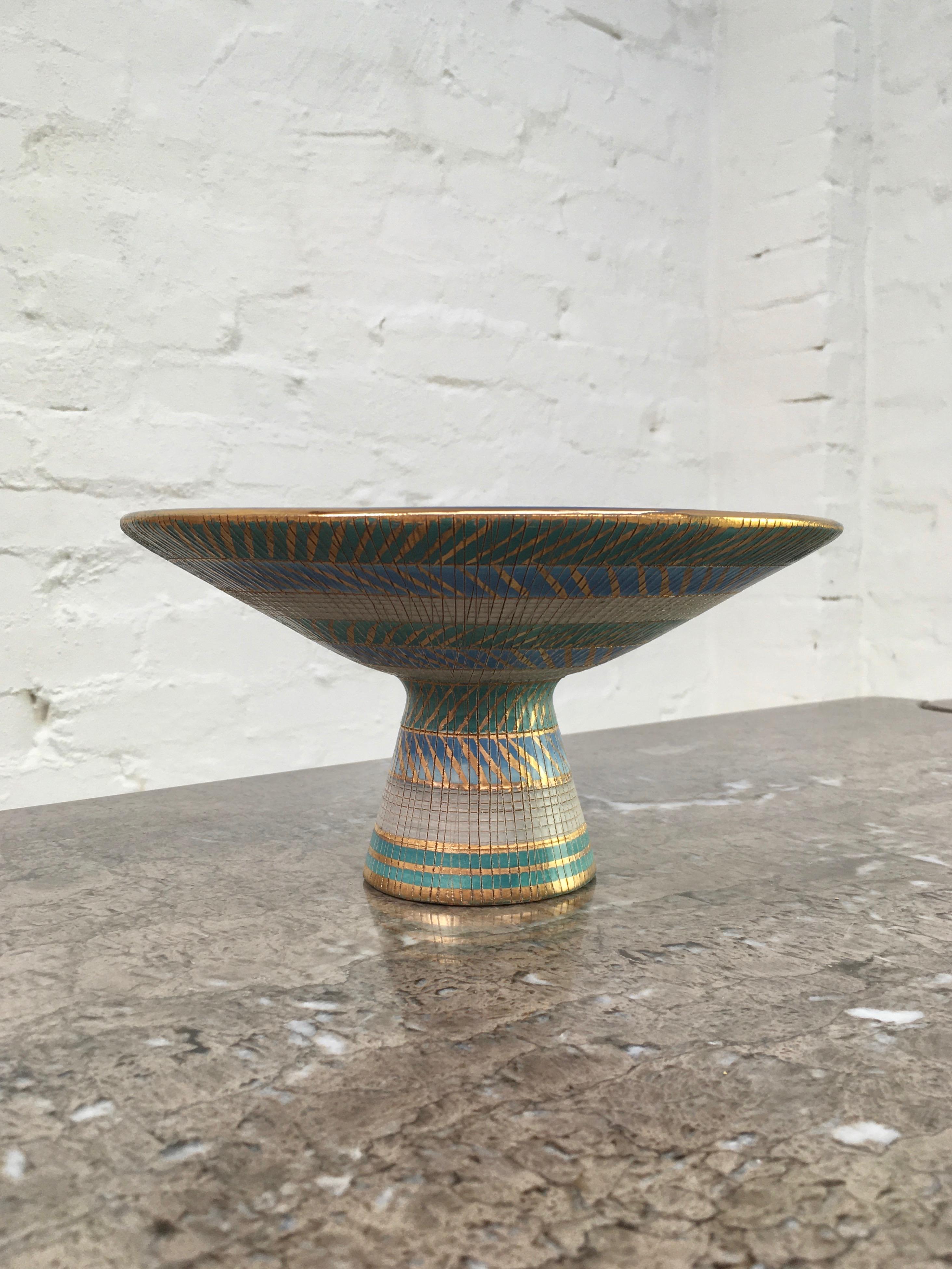 Aldo Londi Bitossi Seta Series Comport or Footed Bowl, Italy, circa 1957 In Good Condition In Melbourne, AU