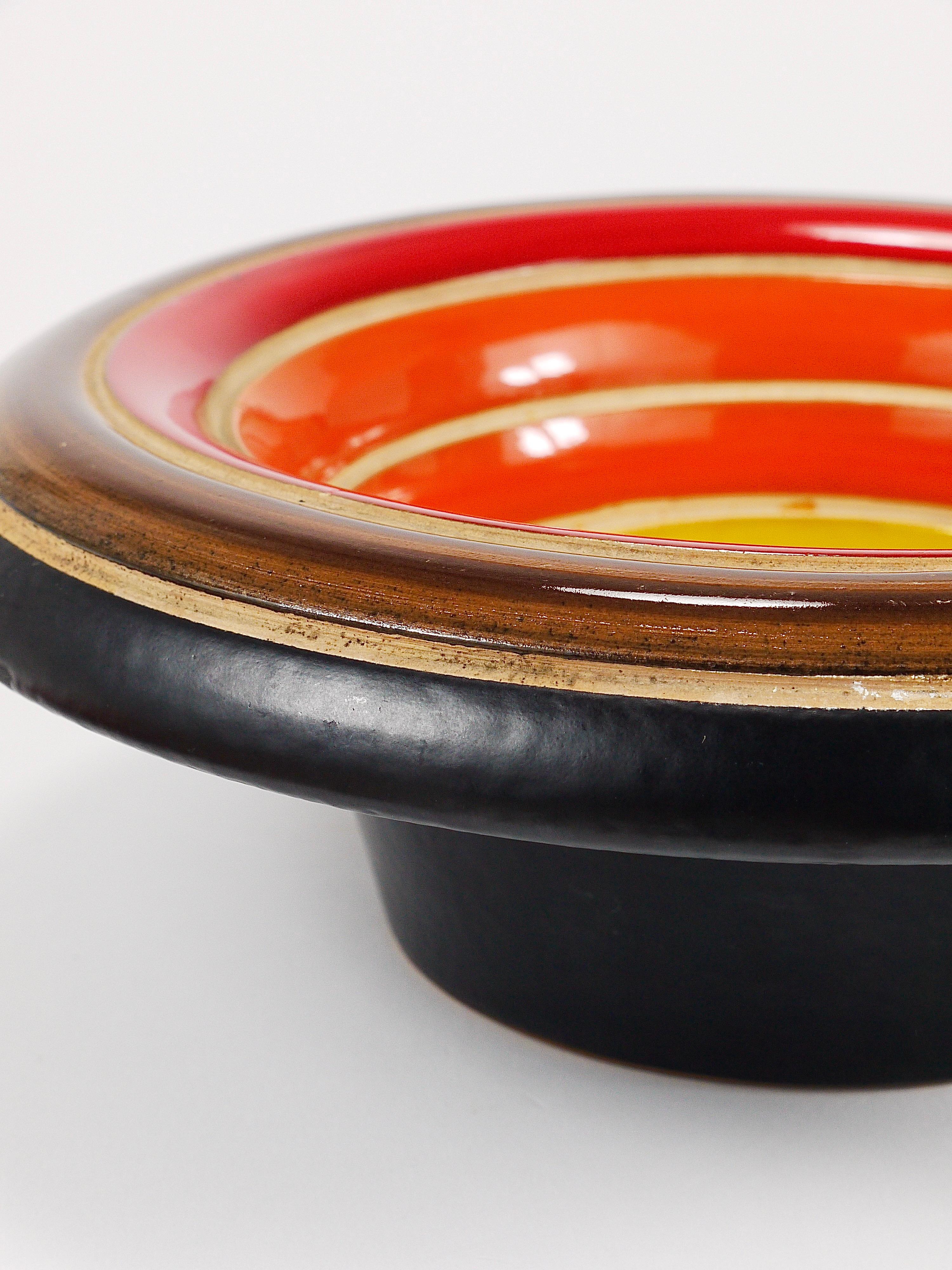 Bol de centre de table en céramique rayé du milieu du siècle dernier, Aldo Londi Bitossi, Italie, années 1960 en vente 10
