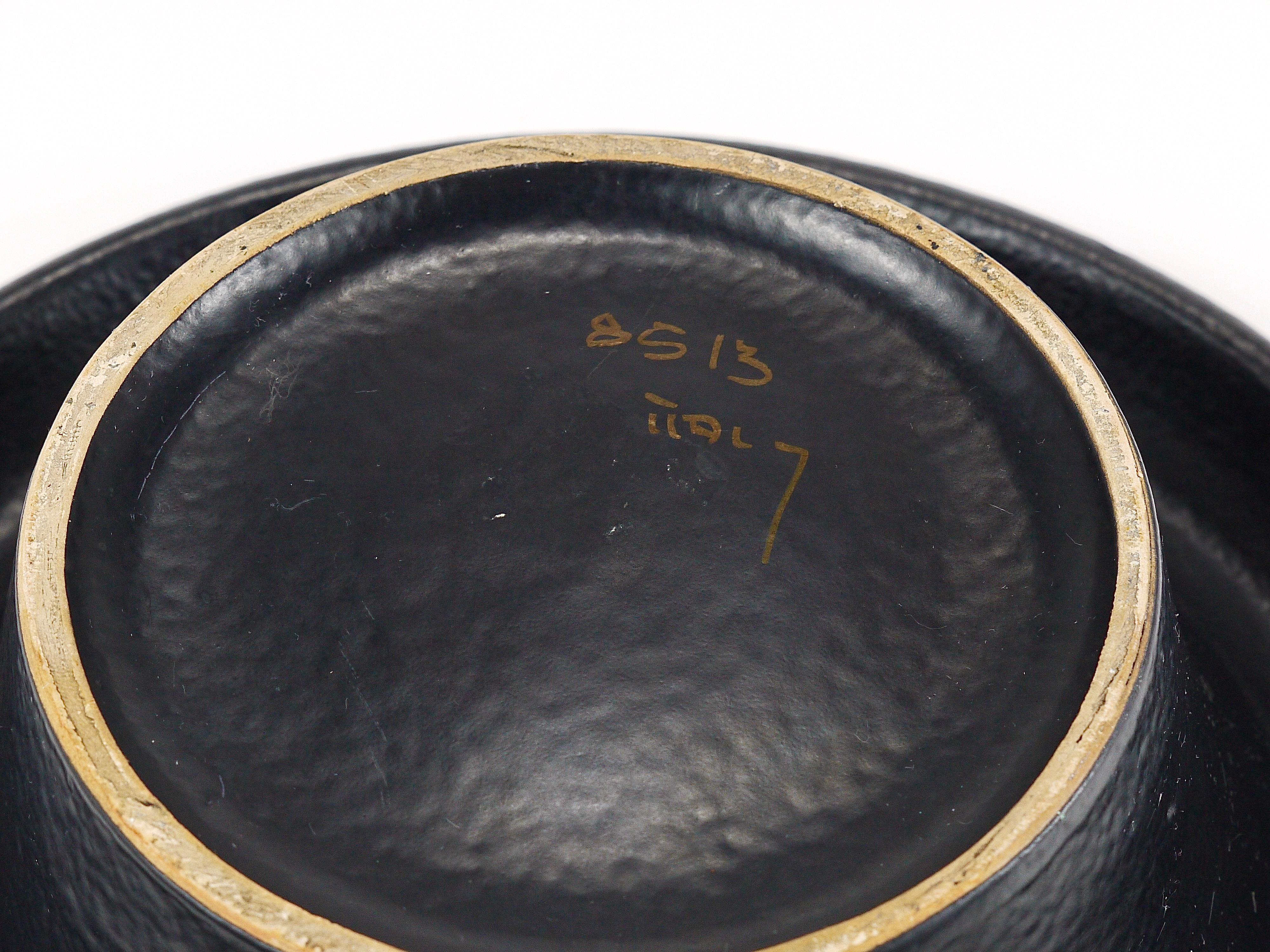 Bol de centre de table en céramique rayé du milieu du siècle dernier, Aldo Londi Bitossi, Italie, années 1960 Bon état - En vente à Vienna, AT