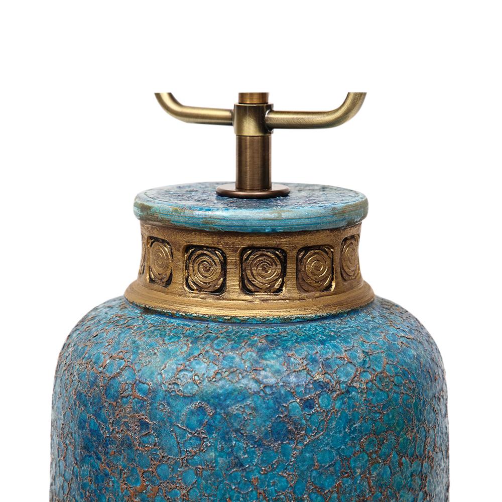 Aldo Londi Lampe de table Bitossi, céramique, bleu, or, chinois, signée en vente 6