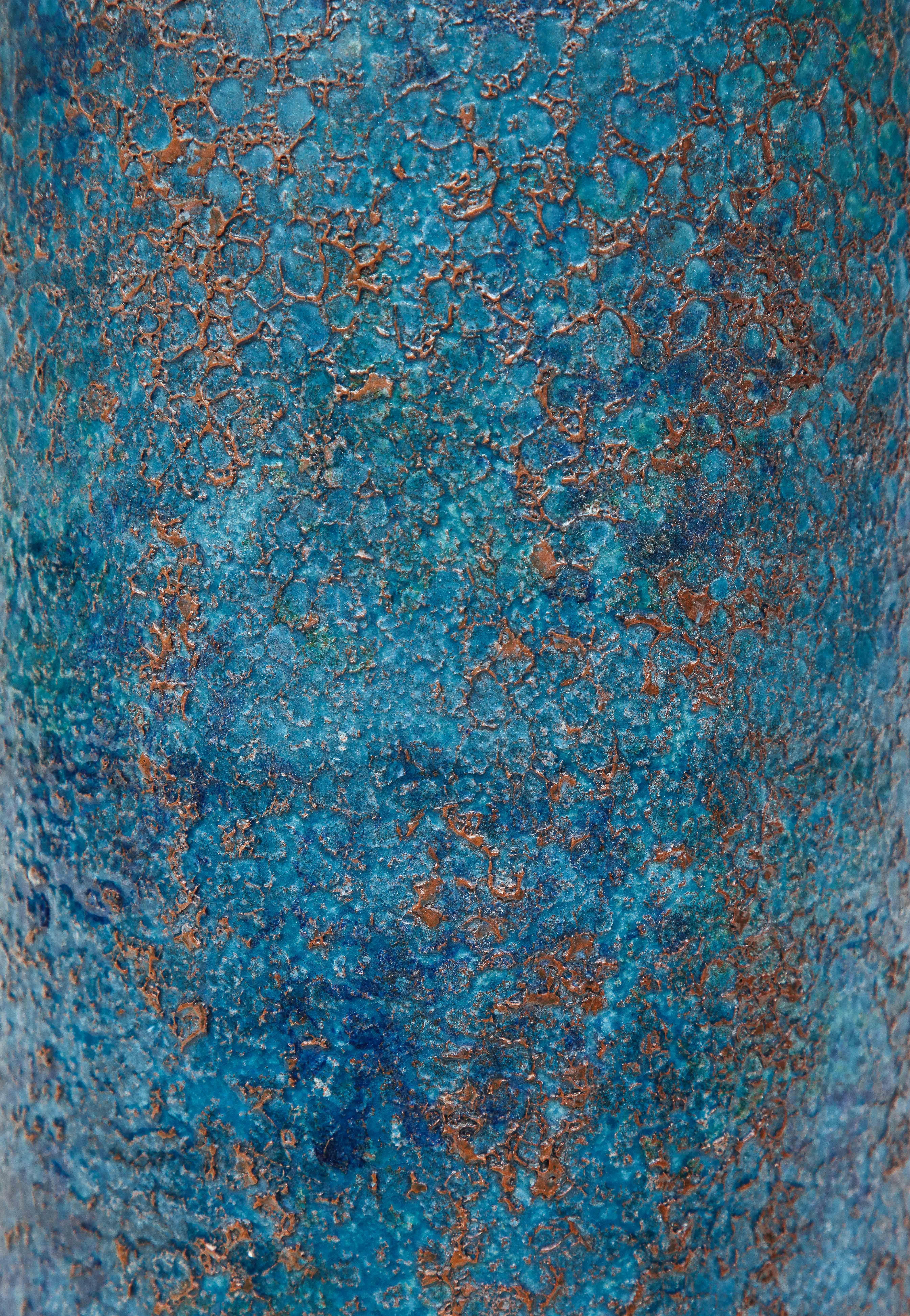 Aldo Londi Lampe de table Bitossi, céramique, bleu, or, chinois, signée en vente 8