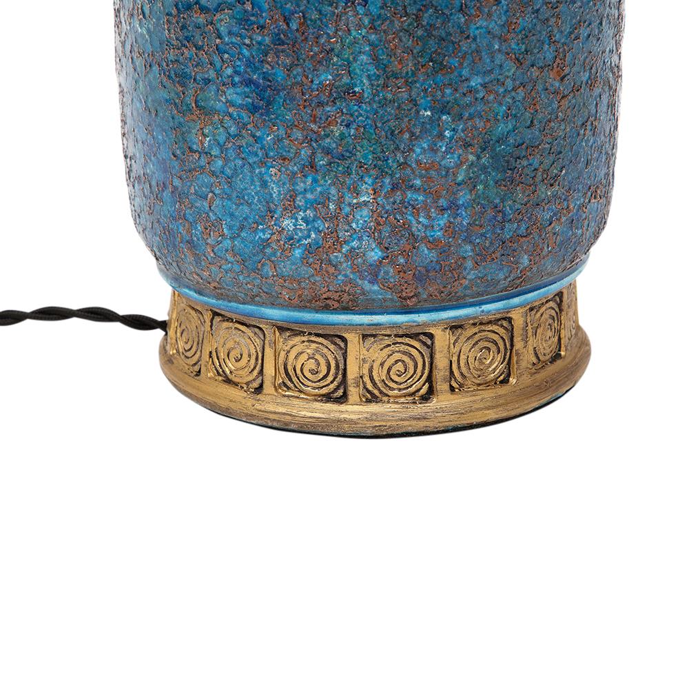 Aldo Londi Lampe de table Bitossi, céramique, bleu, or, chinois, signée en vente 10