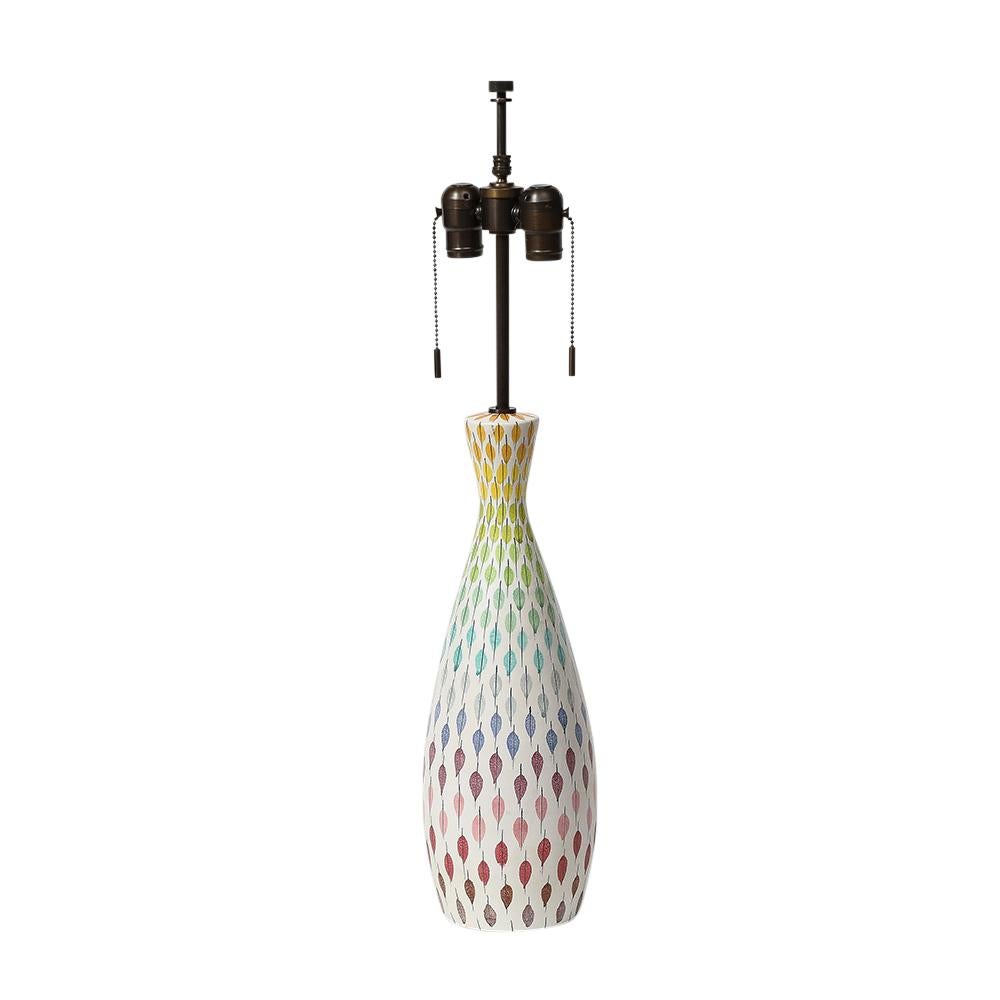 Lámpara de mesa Aldo Londi Bitossi, cerámica, multicolor, Piume, firmada Moderno de mediados de siglo en venta