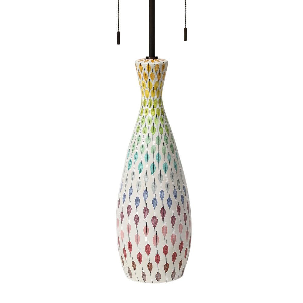 Lámpara de mesa Aldo Londi Bitossi, cerámica, multicolor, Piume, firmada Italiano en venta