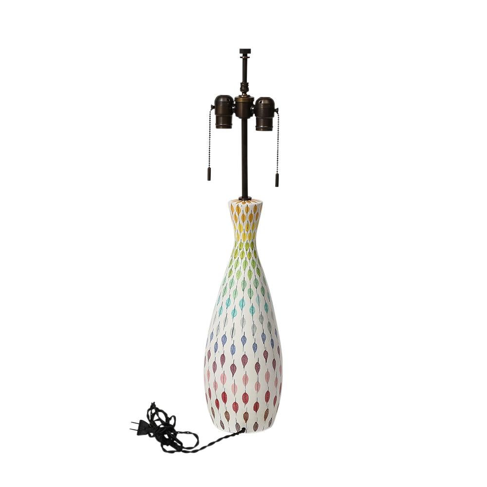 Lámpara de mesa Aldo Londi Bitossi, cerámica, multicolor, Piume, firmada en Bueno estado para la venta en New York, NY