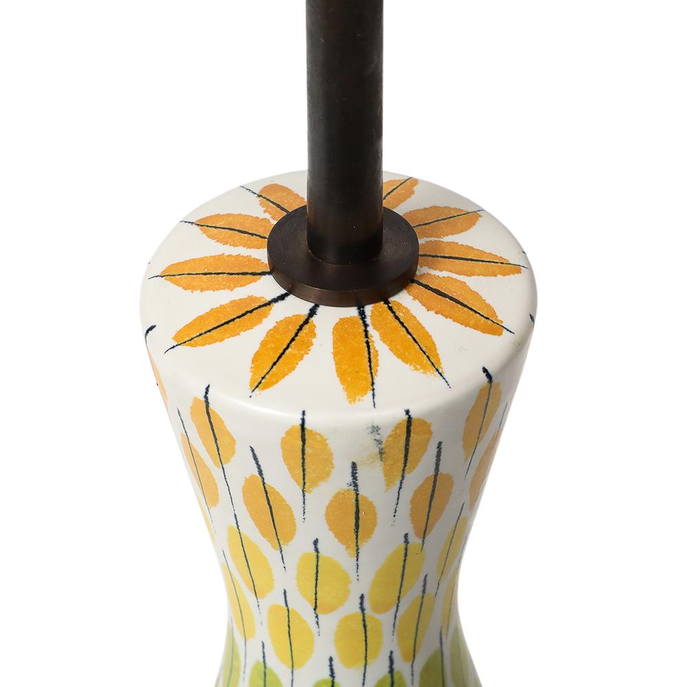 Lámpara de mesa Aldo Londi Bitossi, cerámica, multicolor, Piume, firmada mediados del siglo XX en venta