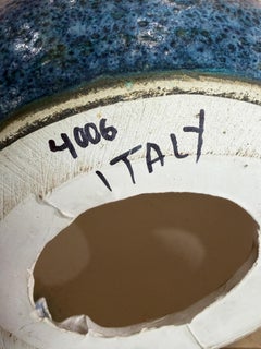 Aldo Londi Lampe de table Bitossi Bleu strié Moderne du milieu du siècle