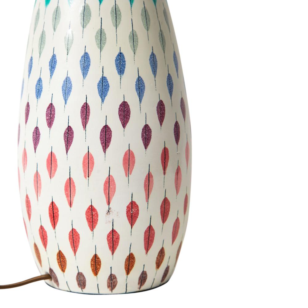 Aldo Londi Bitossi Table Lamps, Ceramic, Multi-Color, Piume, Signed 4