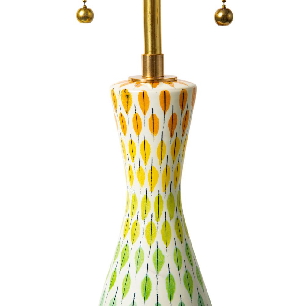 Italian Aldo Londi Bitossi Table Lamps, Ceramic, Multi-Color, Piume, Signed