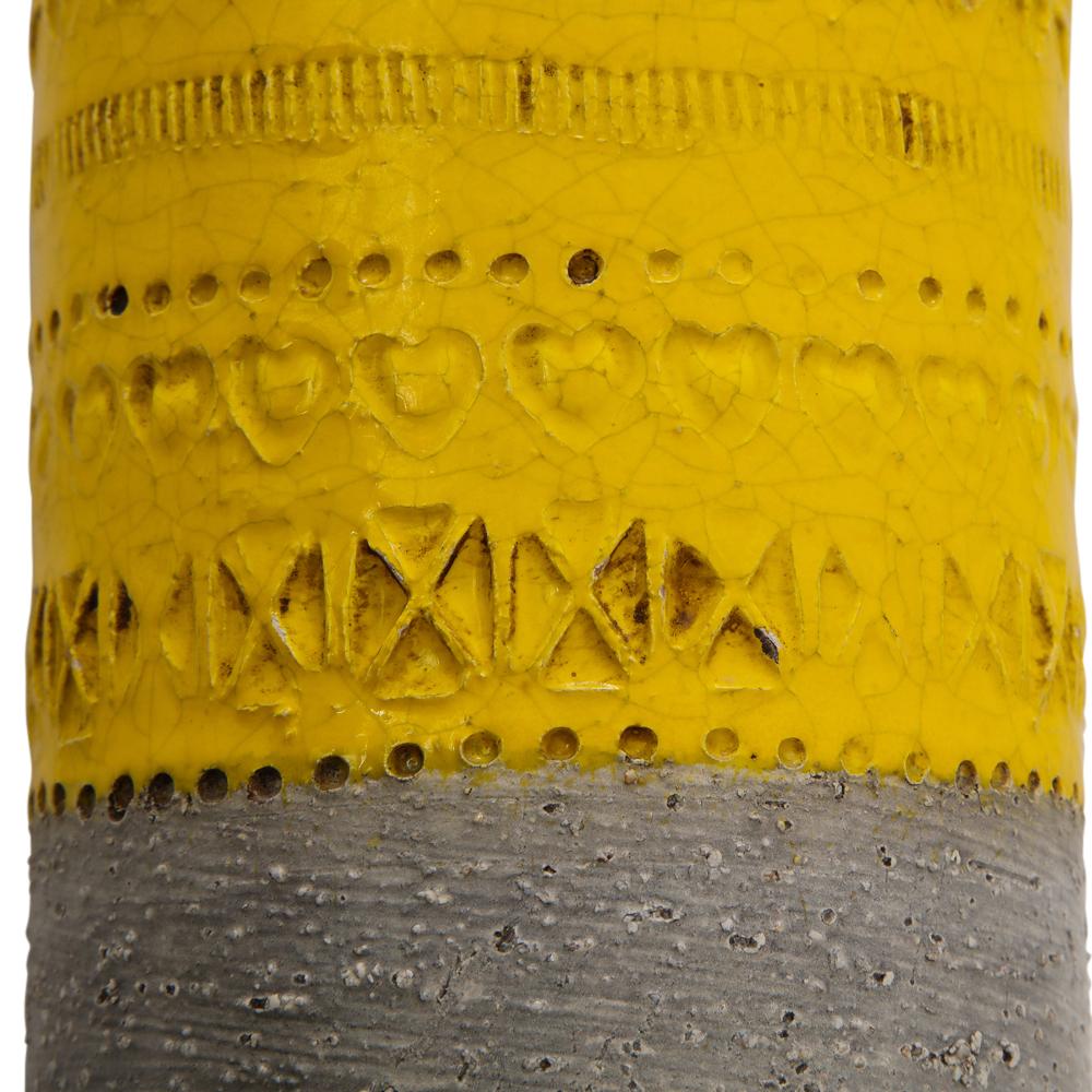 Bitossi Vase, Ceramic, Gray and Yellow, Impressed, Signed For Sale 5