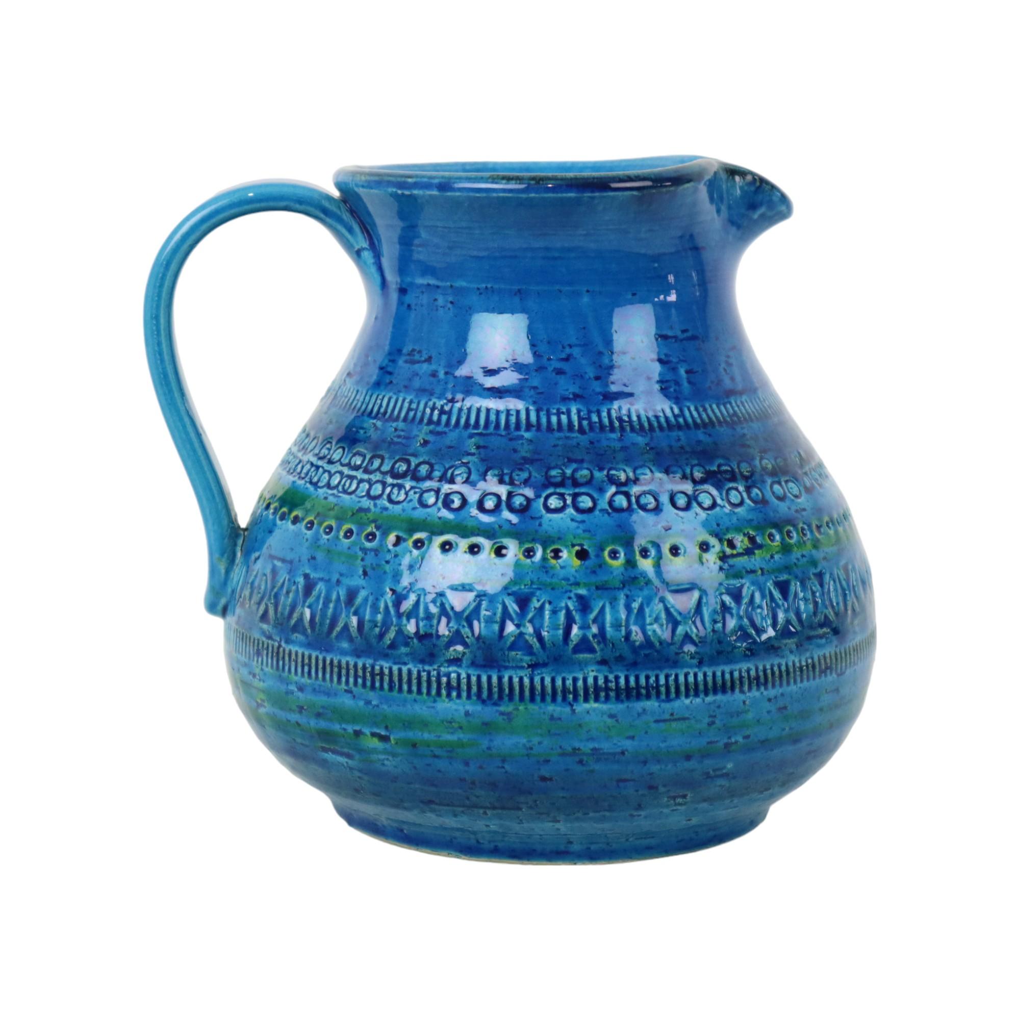 Aldo Londi Bitossi Vaso ad orecchio Brocca Rimini Blu Terracotta Italia Anni Sessanta In condizioni buone in vendita a Poperinge, BE