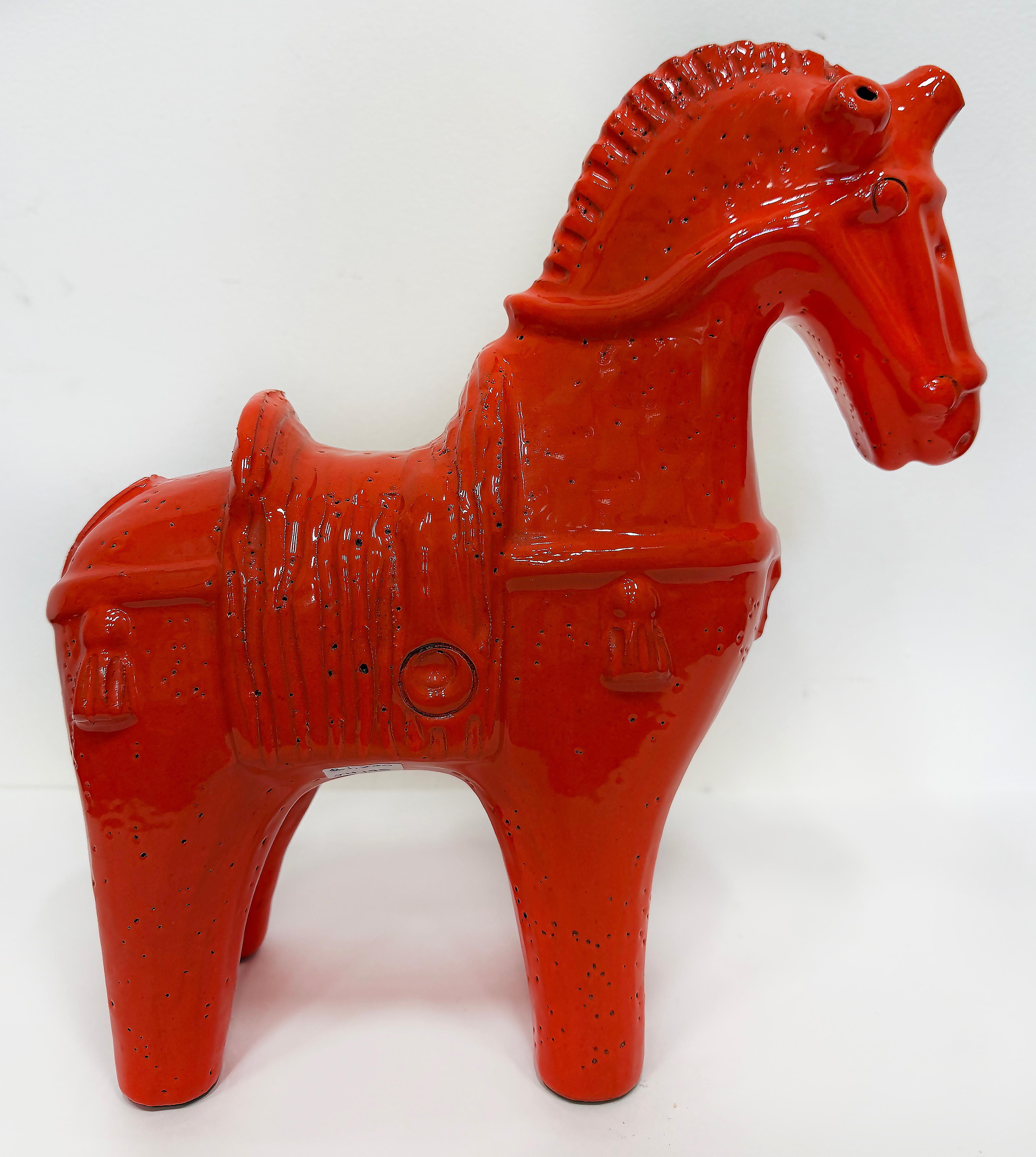 Scultura di cavallo in ceramica smaltata vintage di Aldo Londi Bitossi, anni '60 - Italia In condizioni buone in vendita a Miami, FL