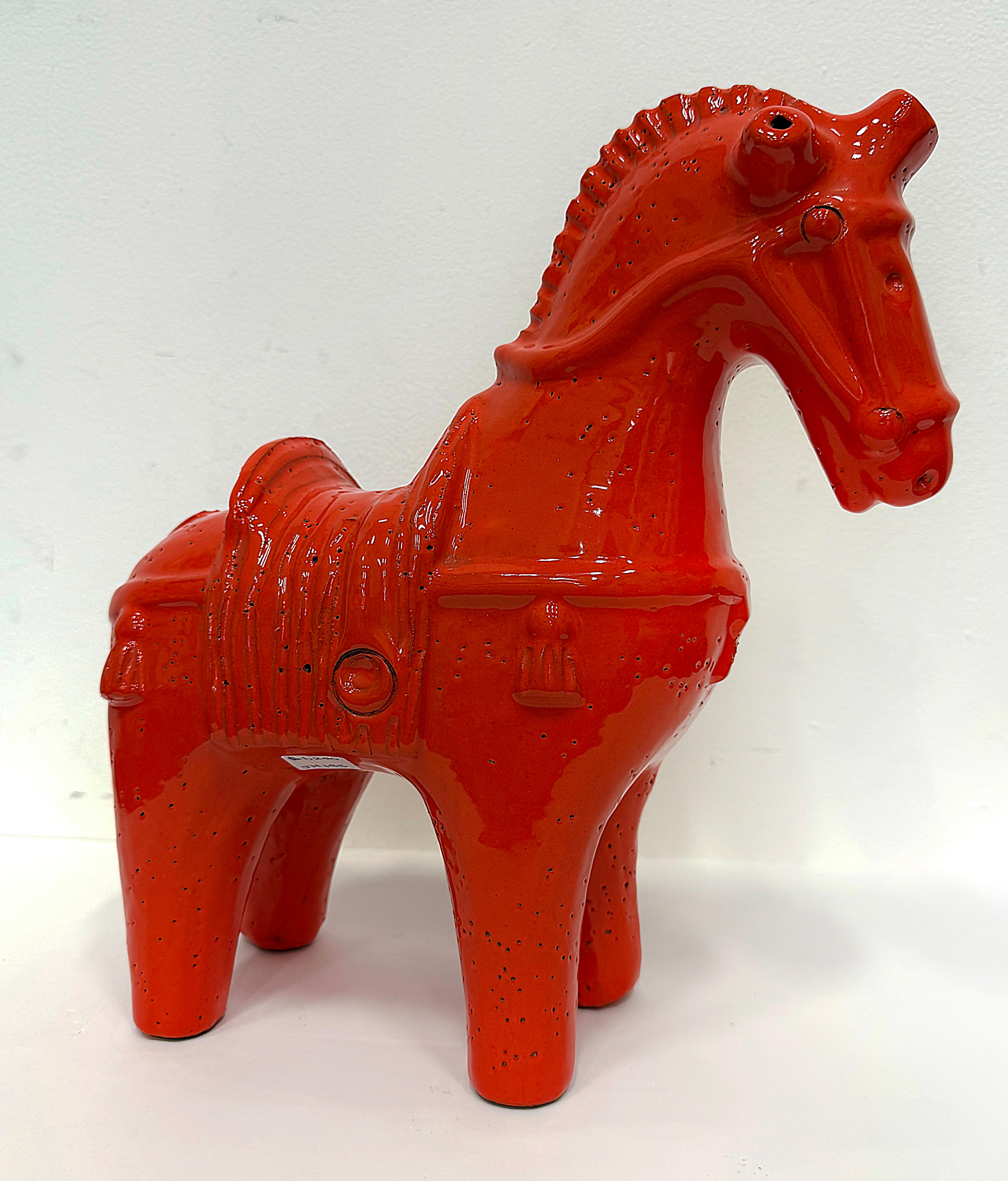 Ceramica Scultura di cavallo in ceramica smaltata vintage di Aldo Londi Bitossi, anni '60 - Italia in vendita