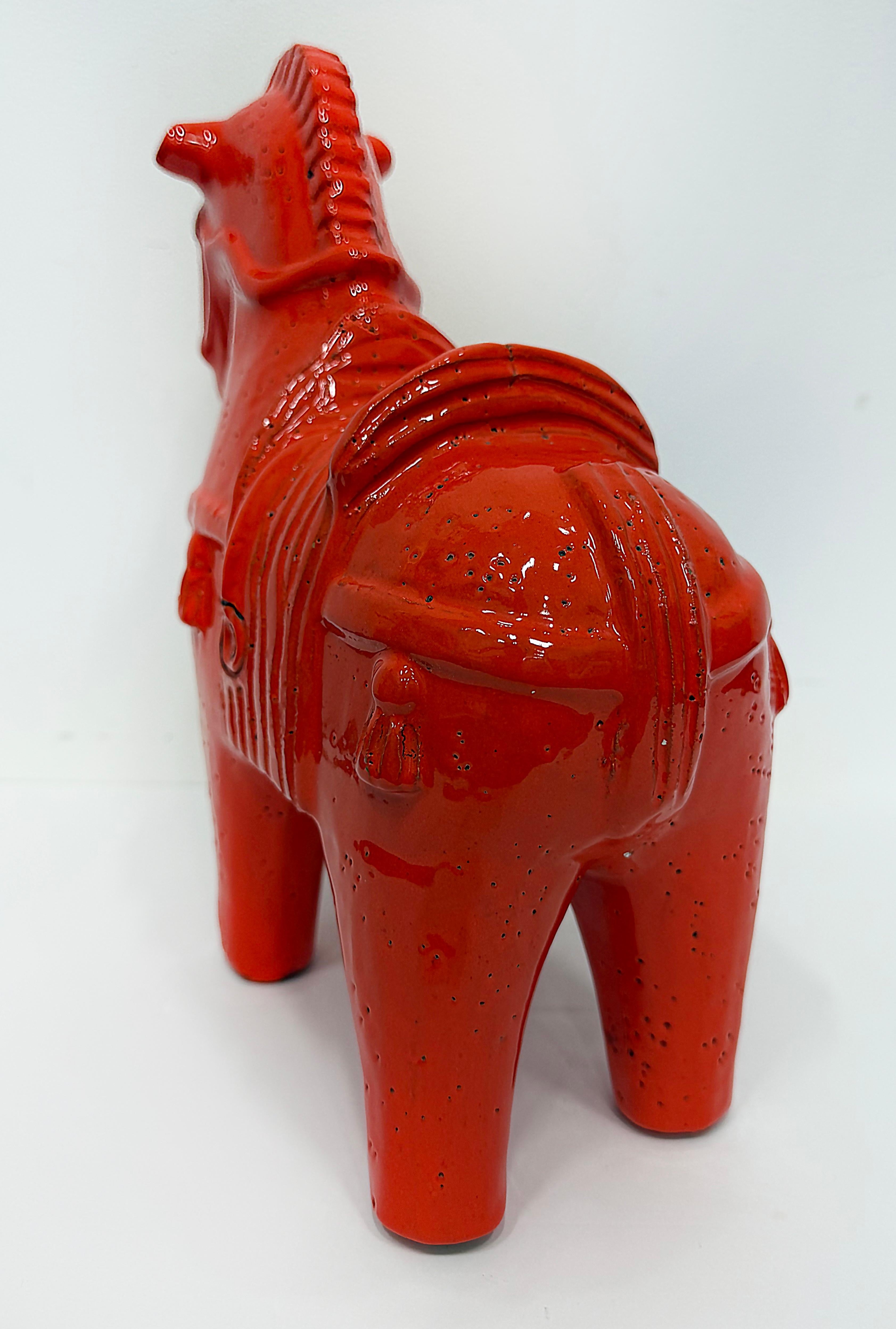 Scultura di cavallo in ceramica smaltata vintage di Aldo Londi Bitossi, anni '60 - Italia in vendita 1