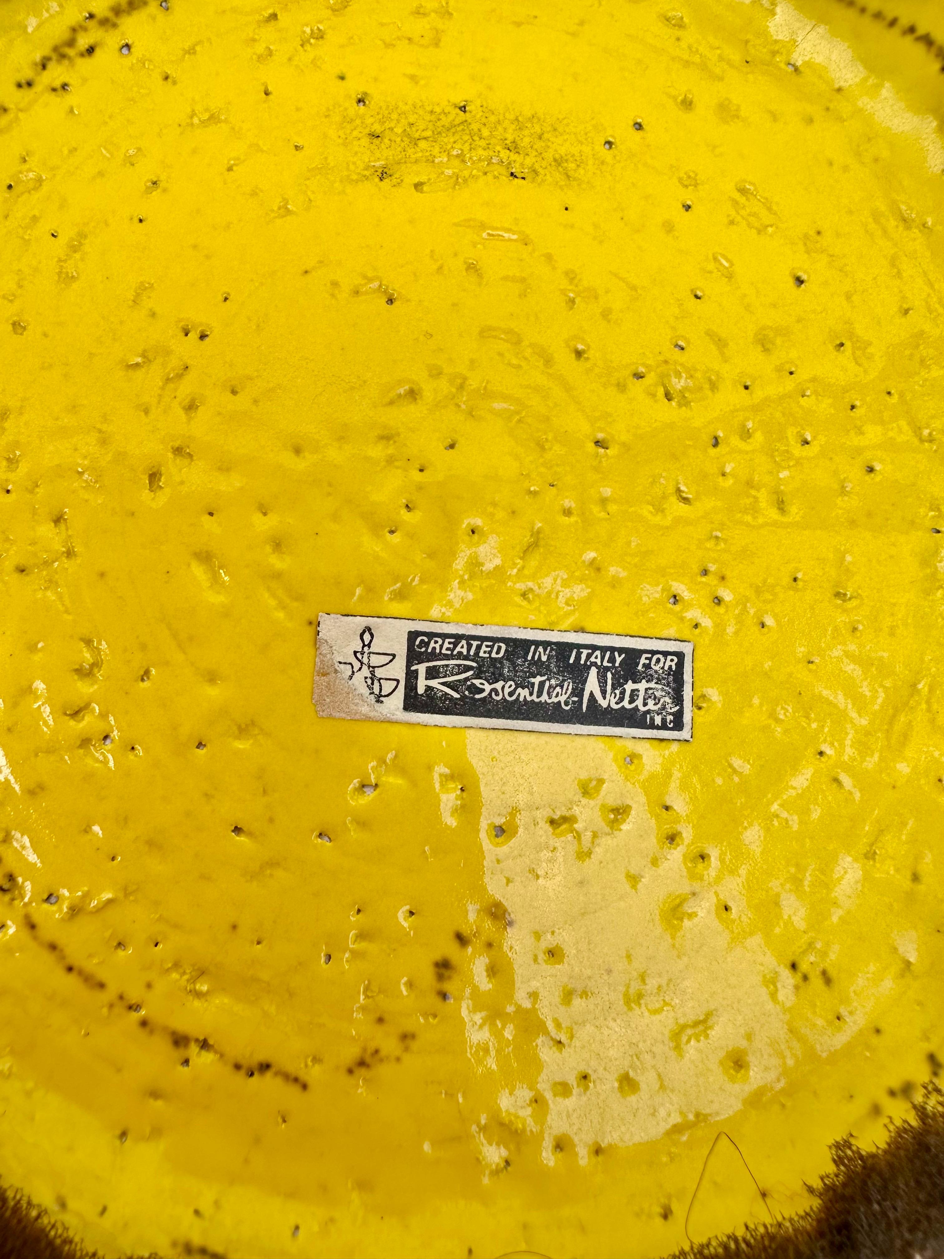 Aldo Londi Bitossi Cendrier à oignon jaune Italie Poterie Plat Rosanthal Netter Bon état - En vente à Lake Worth, FL