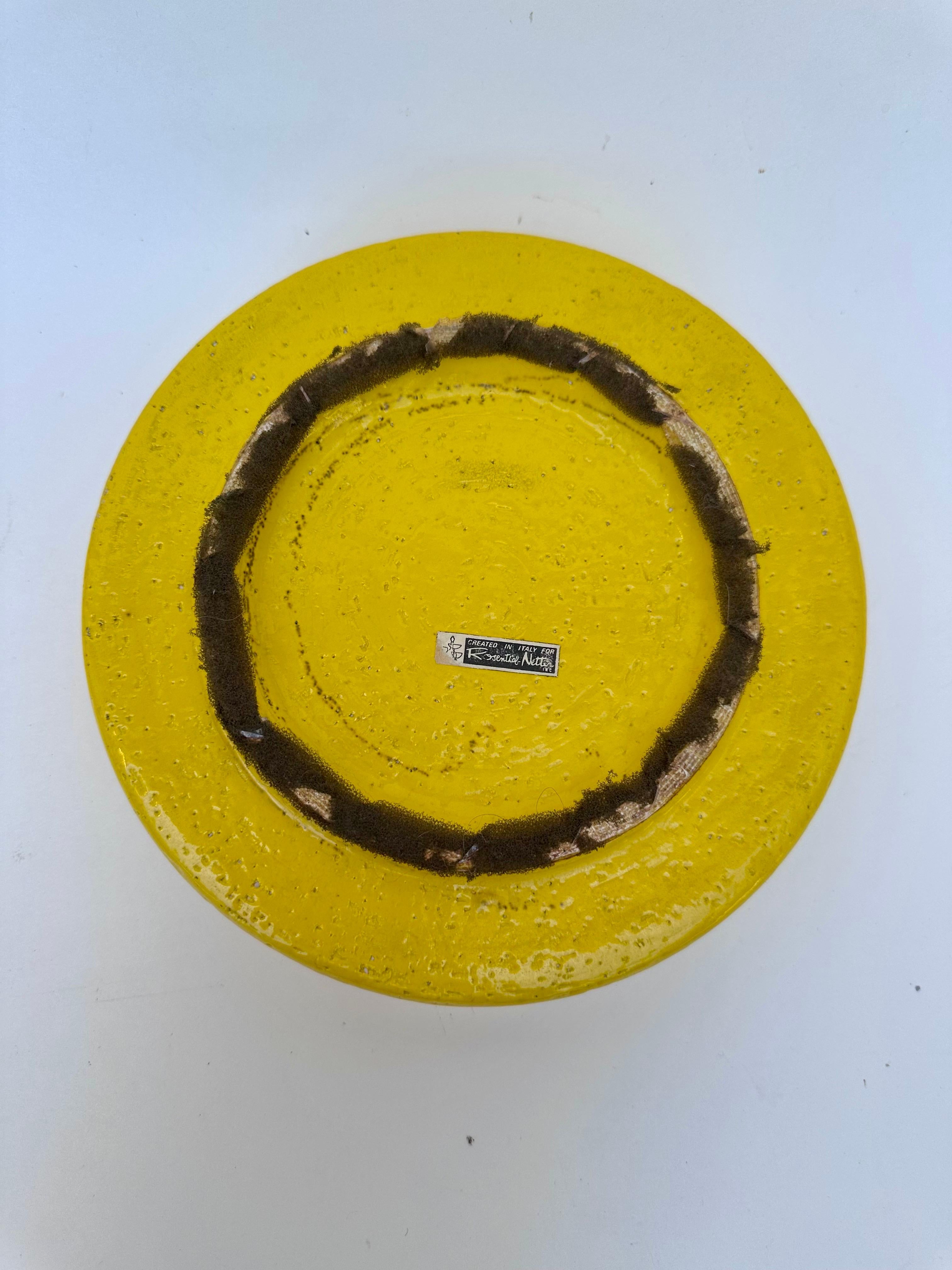 Poteries Aldo Londi Bitossi Cendrier à oignon jaune Italie Poterie Plat Rosanthal Netter en vente