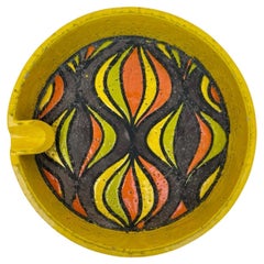 Vintage Aldo Londi Bitossi Yellow Onion Ashtray Italy Pottery Dish Rosanthal Netter