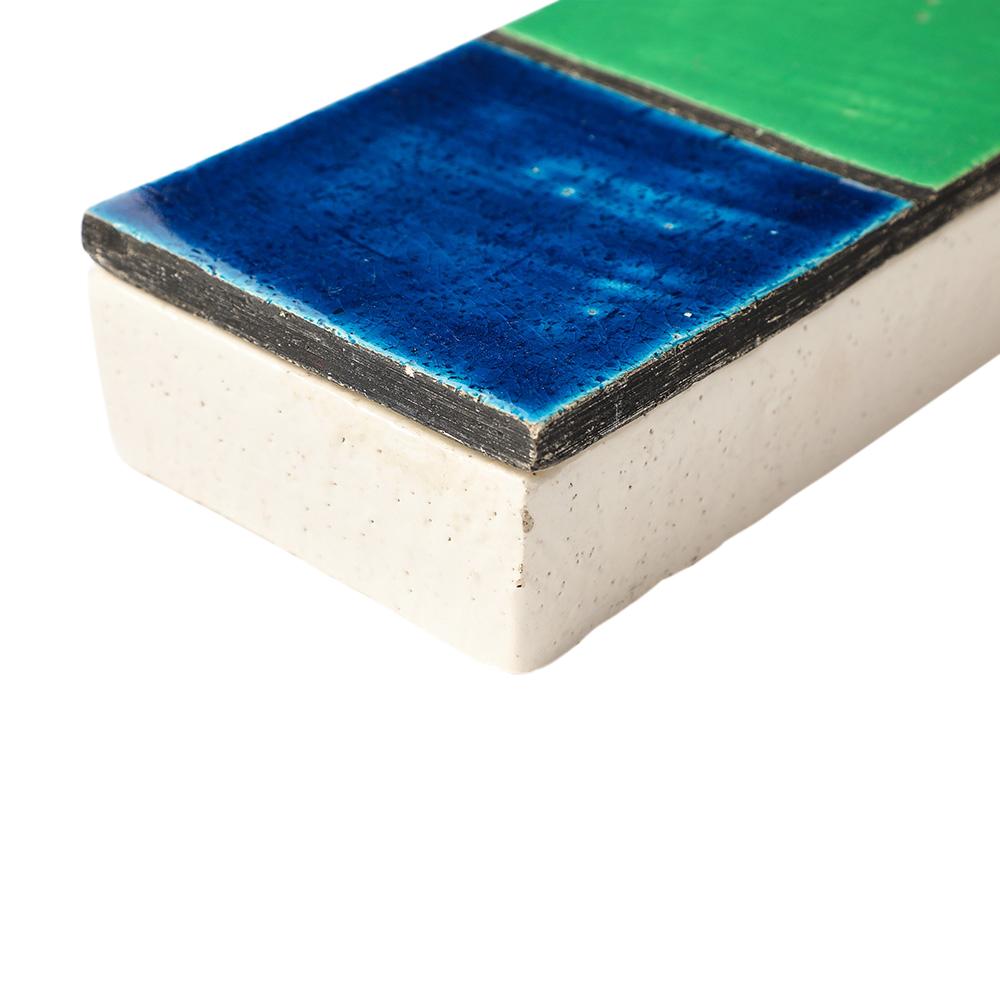 Aldo Londi Box, Mondrian, Ceramic, Blue, Green, Black, Signed, Rosenthal Netter For Sale 5