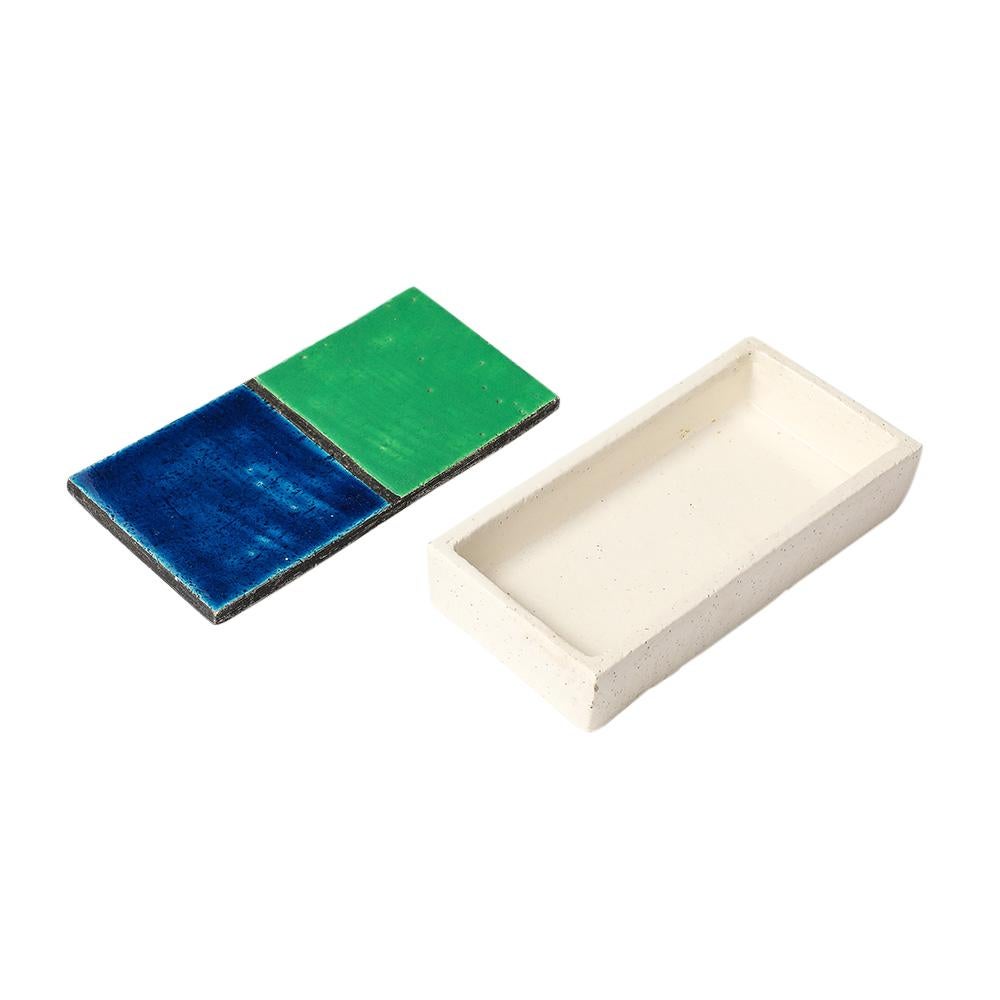 Aldo Londi Box, Mondrian, Ceramic, Blue, Green, Black, Signed, Rosenthal Netter For Sale 6