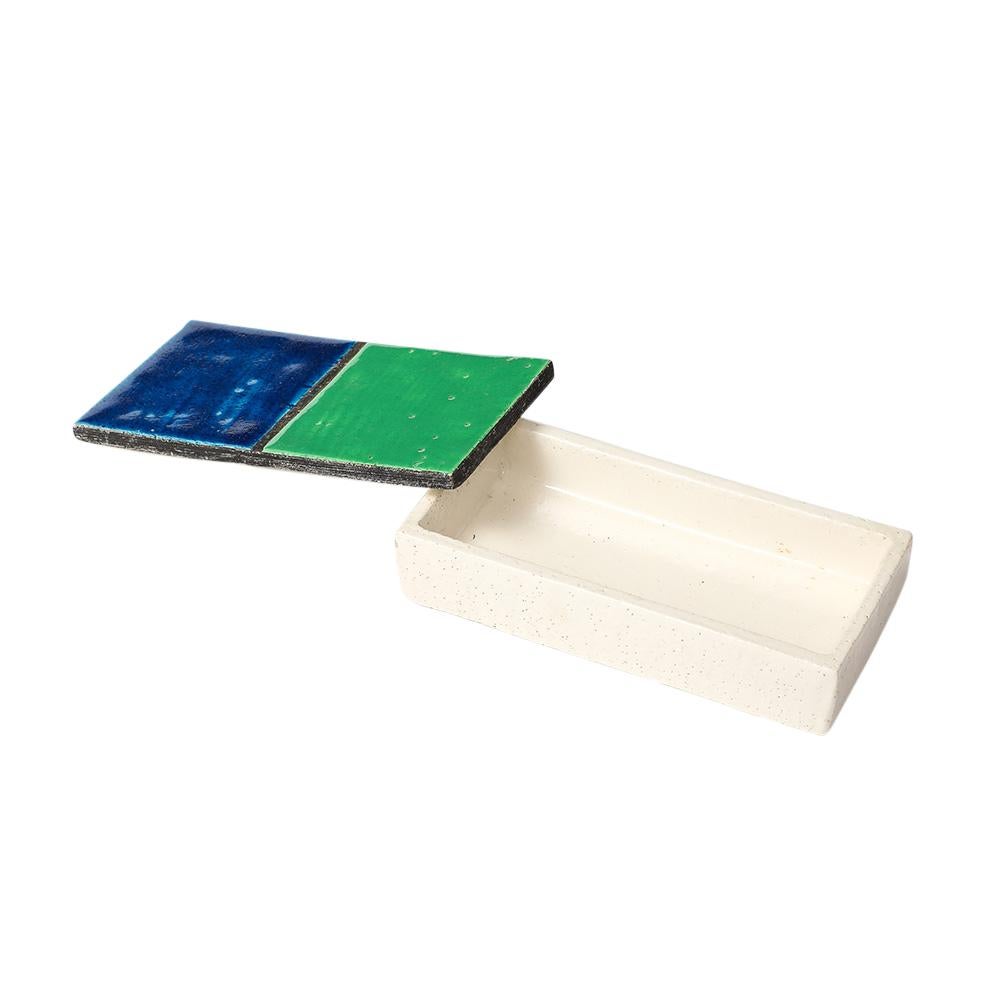 Aldo Londi Box, Mondrian, Ceramic, Blue, Green, Black, Signed, Rosenthal Netter For Sale 7