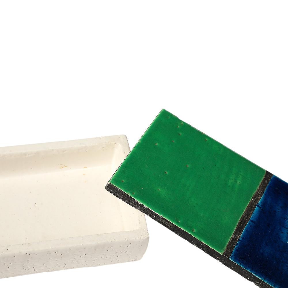 Aldo Londi Box, Mondrian, Ceramic, Blue, Green, Black, Signed, Rosenthal Netter For Sale 9