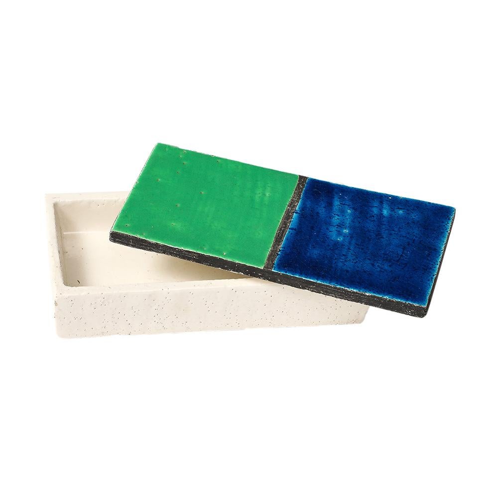 Aldo Londi Box, Mondrian, Ceramic, Blue, Green, Black, Signed, Rosenthal Netter For Sale 10