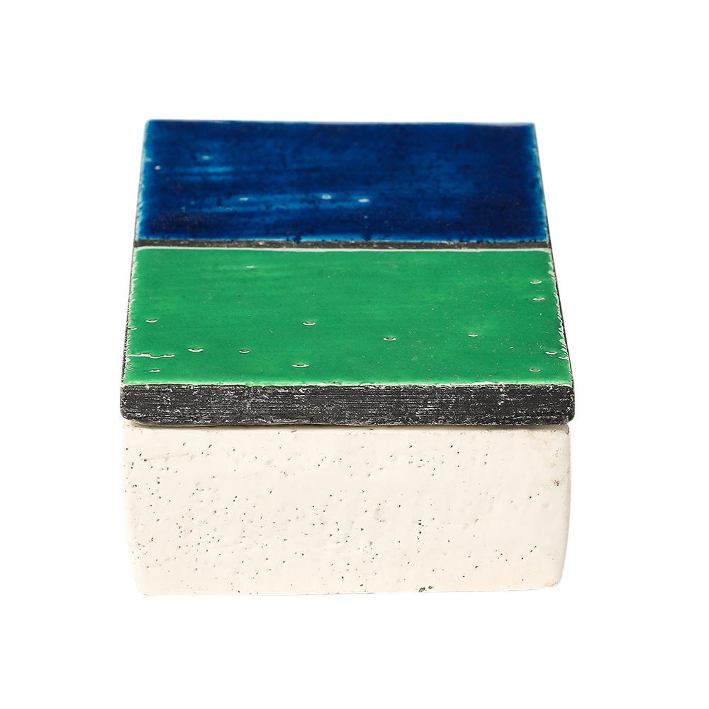 Aldo Londi Box, Mondrian, Ceramic, Blue, Green, Black, Signed, Rosenthal Netter For Sale 1