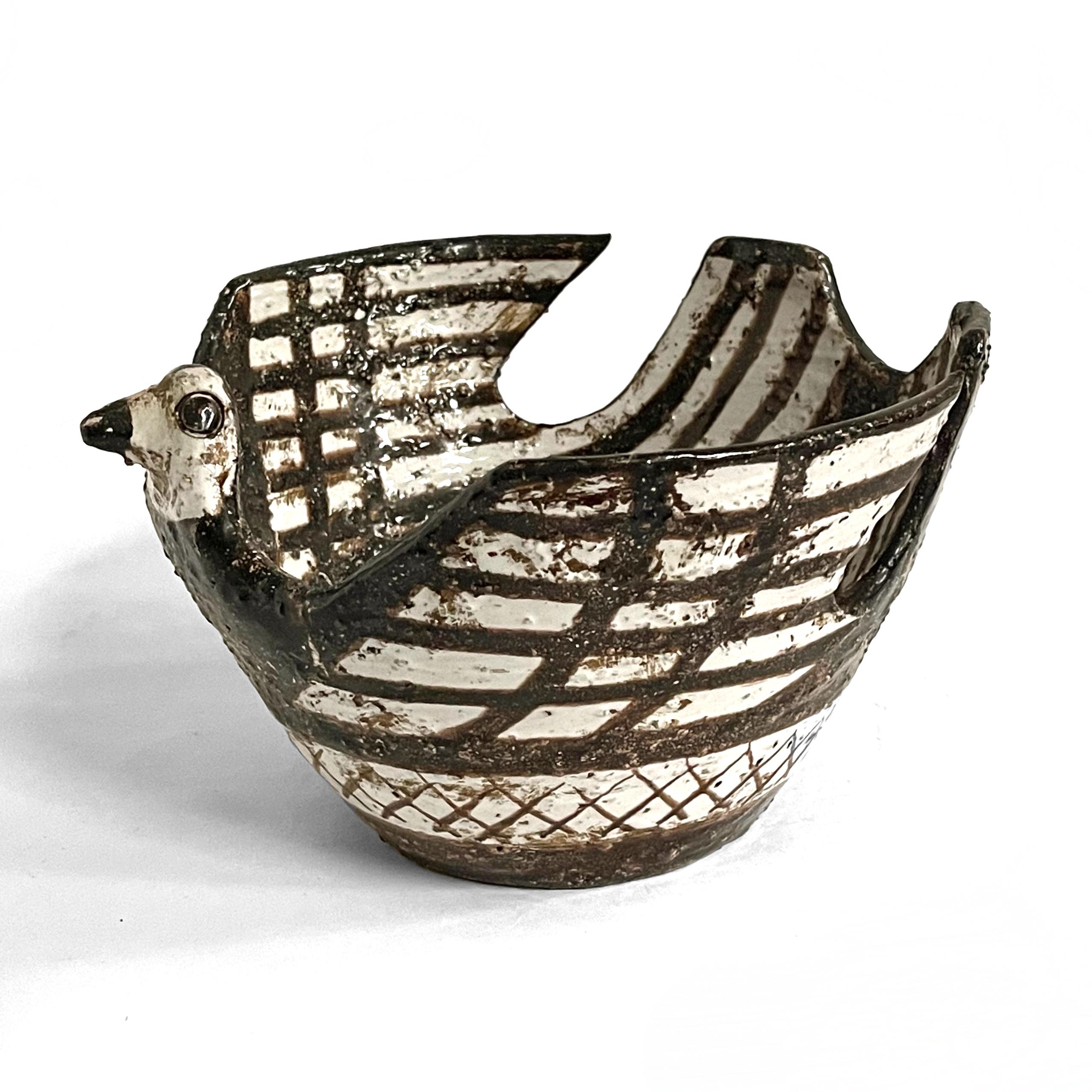 Italian Aldo Londi Ceramic Bird Bowl by Bitossi