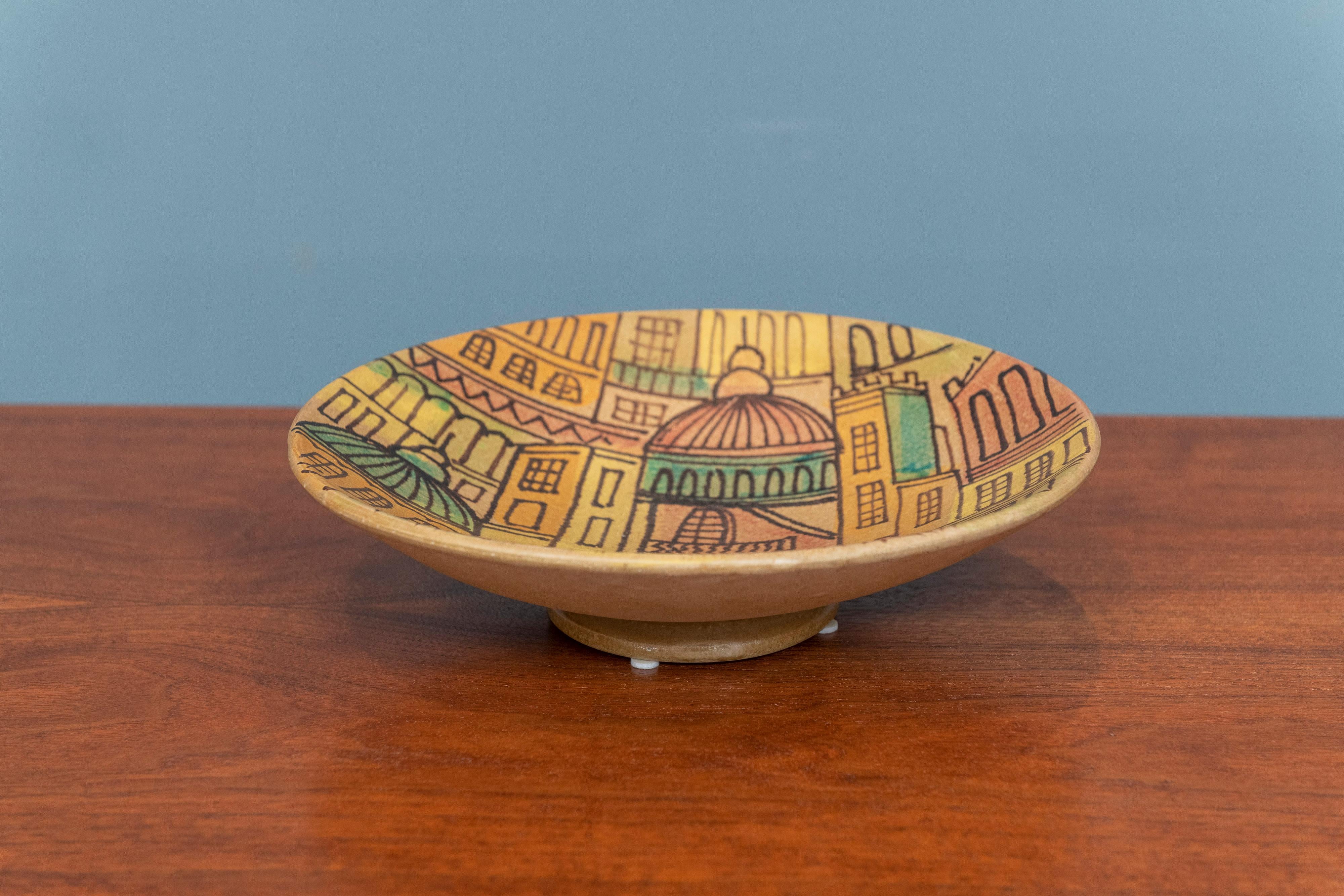 Mid-Century Modern Aldo Londi Ceramic Bowl for Bitossi For Sale