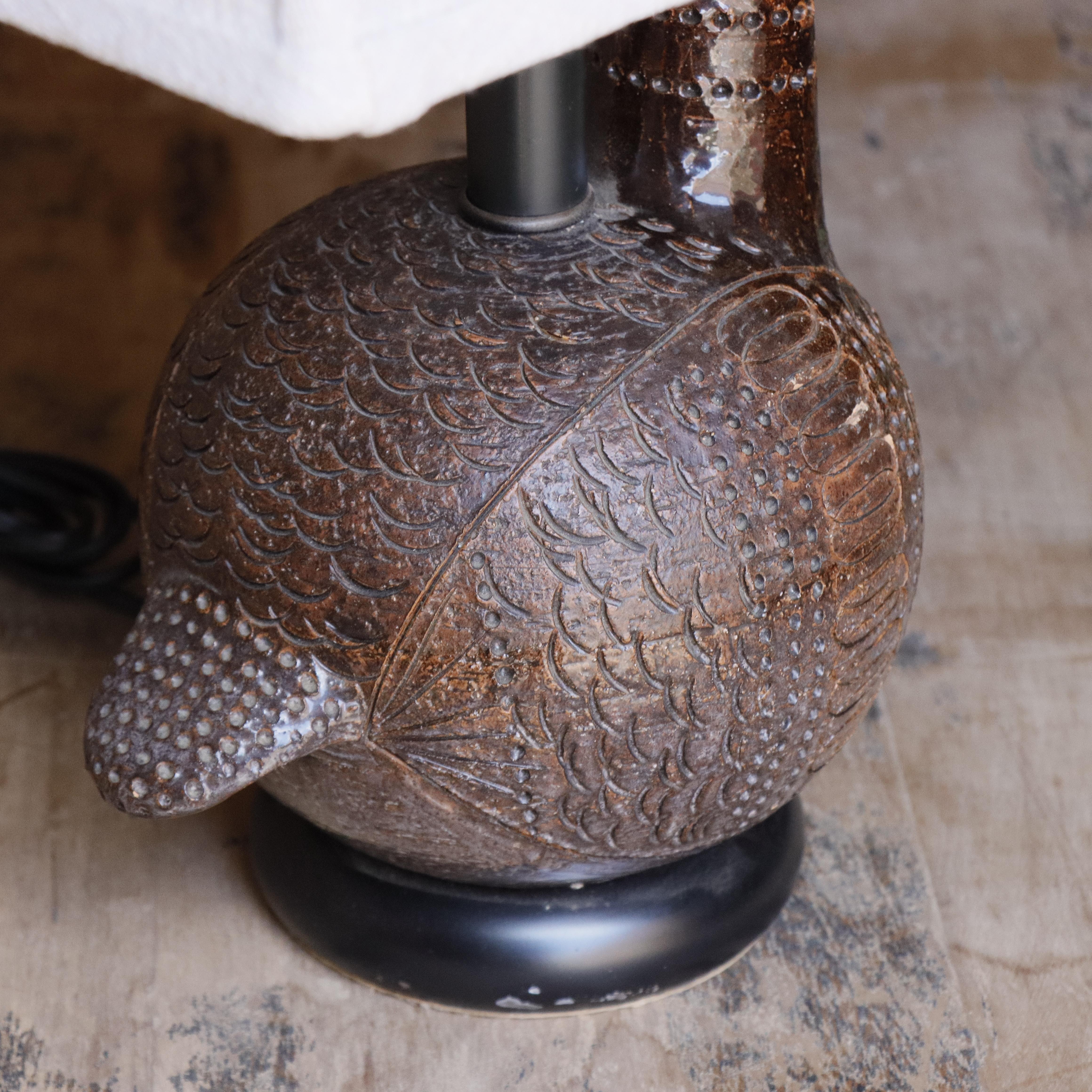 Fatto a mano Lampada da tavolo 'Pernice' in ceramica di Aldo Londi, Bitossi, Italia, anni '60 in vendita