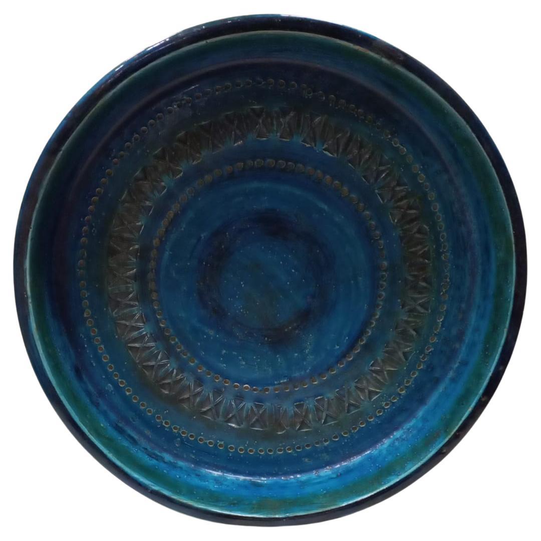 Rundes Keramik-Set von Aldo Londi, blau glasiert, Bitossi, Mitte des 20. Jahrhunderts im Angebot 5