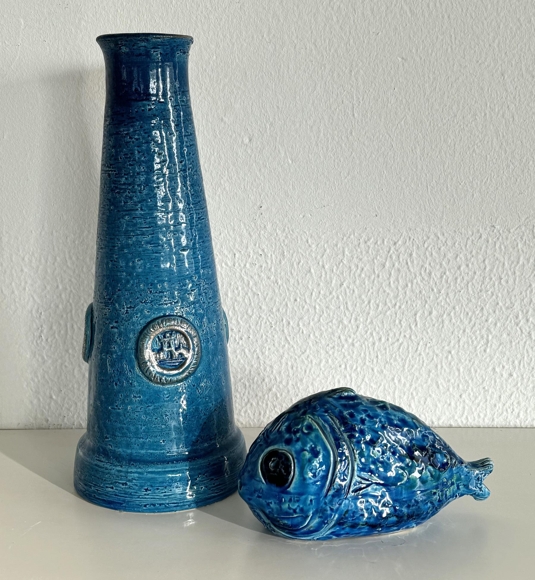 Aldo Londi per Bitossi Fish Rimini Blu Design, Italia 1960s in vendita 2